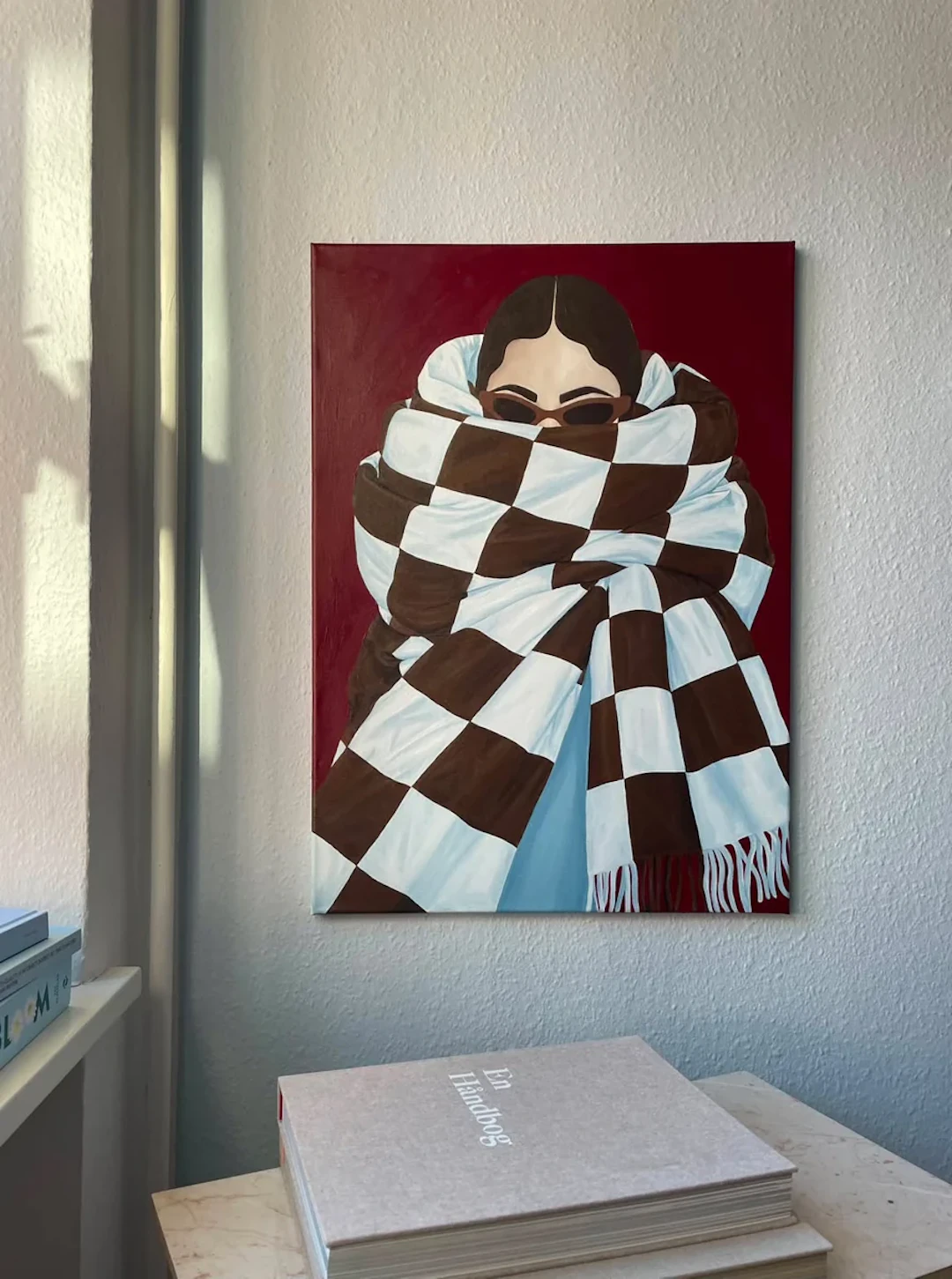 Original painting, Wrapped in Checks