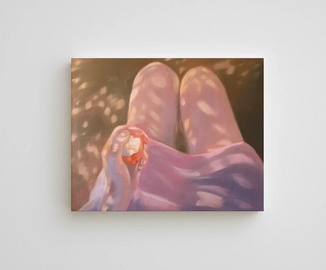 Painting, "In the Apple Tree's Shade", original on canvas