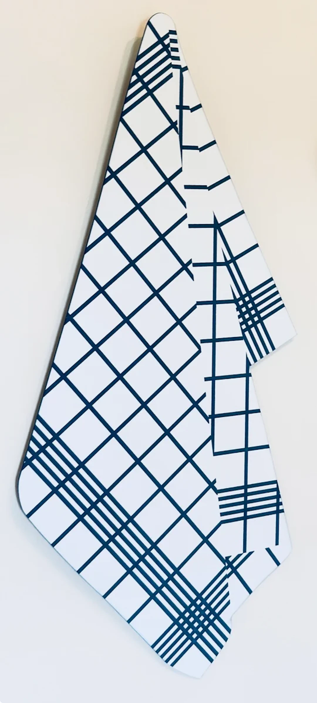 Wall art "Blue Checked Kitchen Towel", handmade in plexi