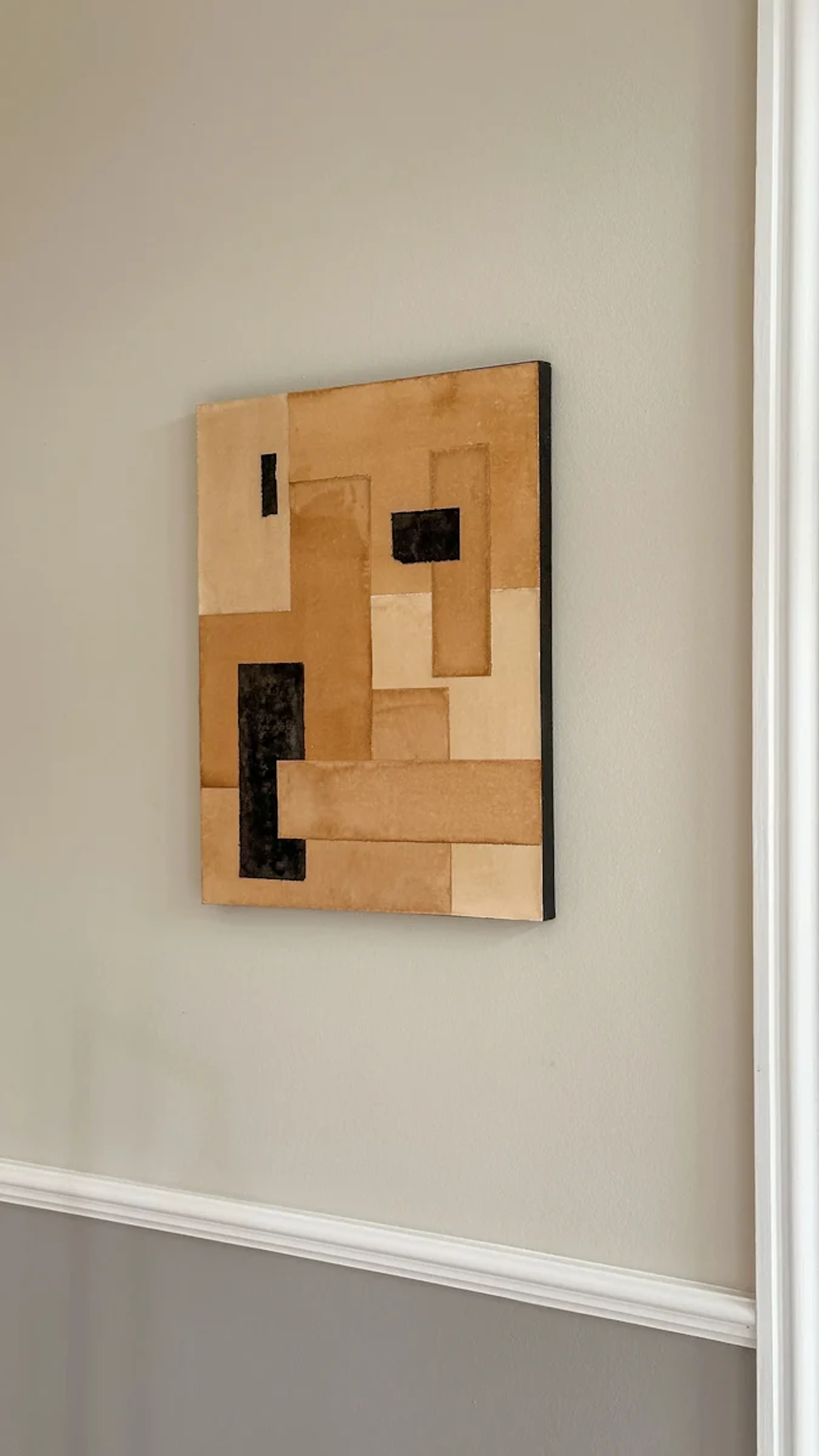 Dimensions II, paper collage on canvas