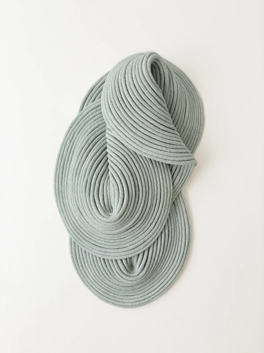 Wall sculpture, Misty Mint, handmade in silk