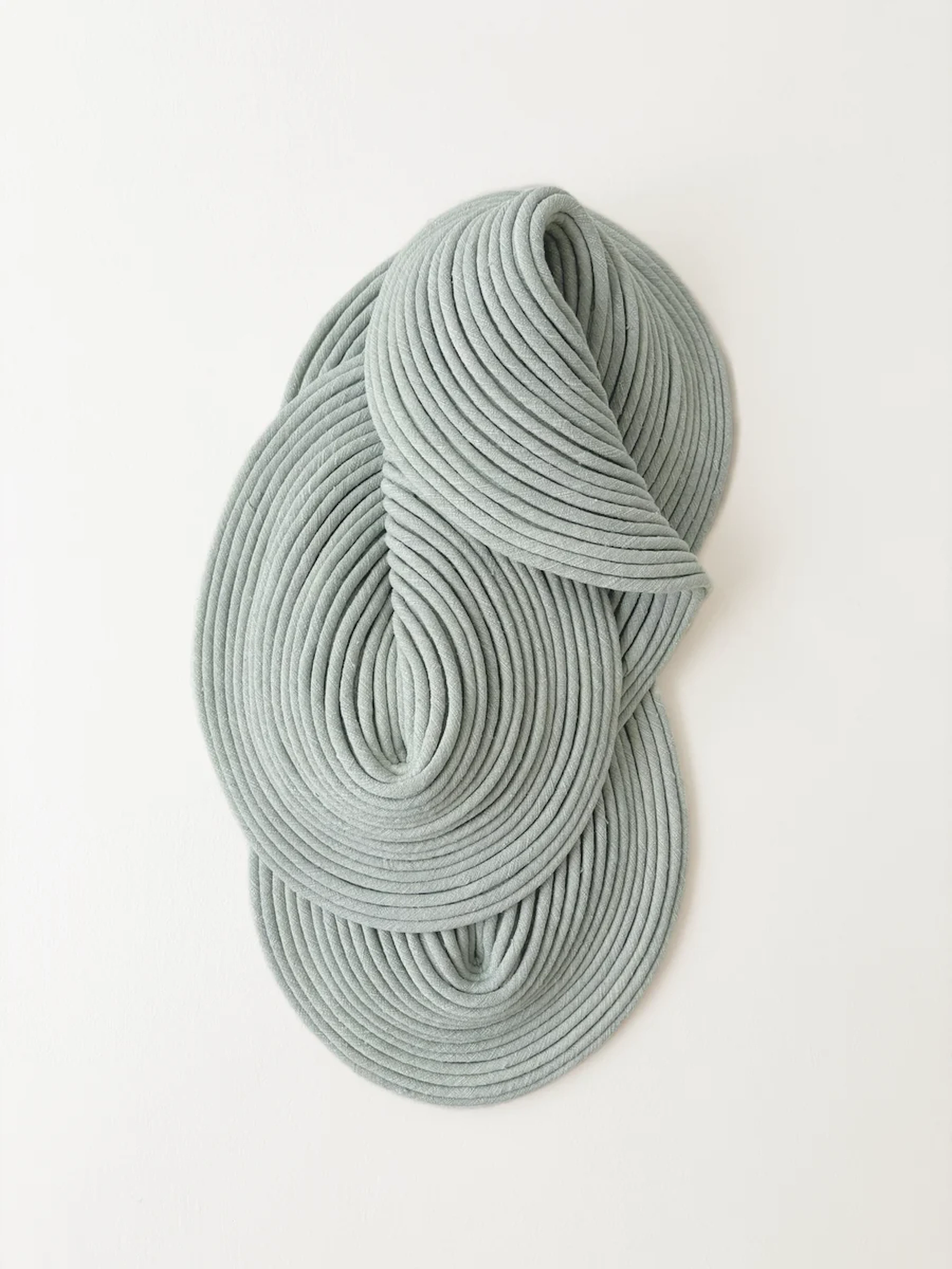 Wall sculpture, Misty Mint, handmade in silk