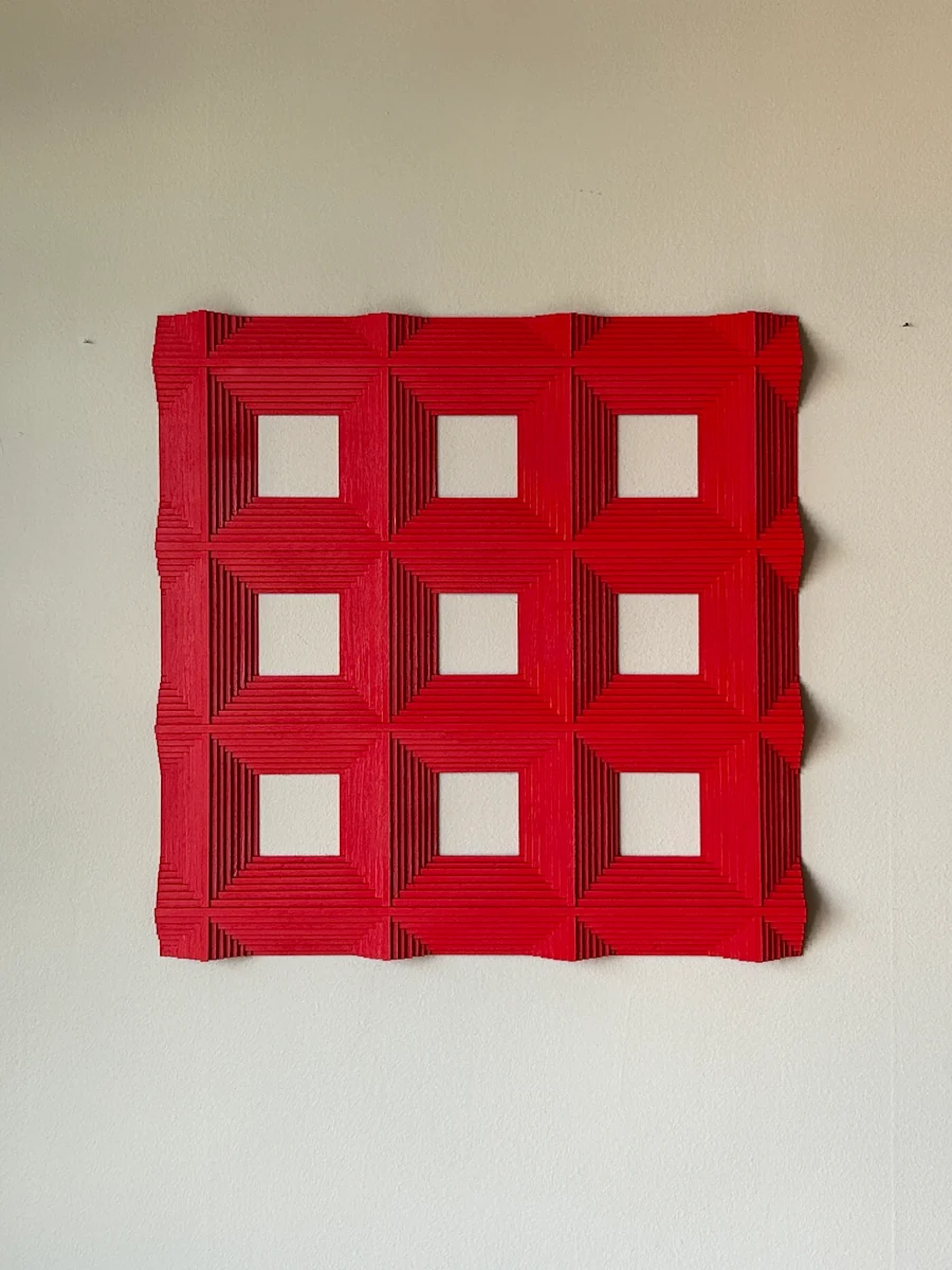 Wall sculpture in wood, Red