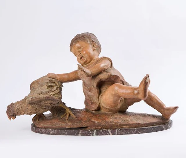 Bambino con gallo, 1869 Adriano Cecioni (Firenze, 1836 - 1886)