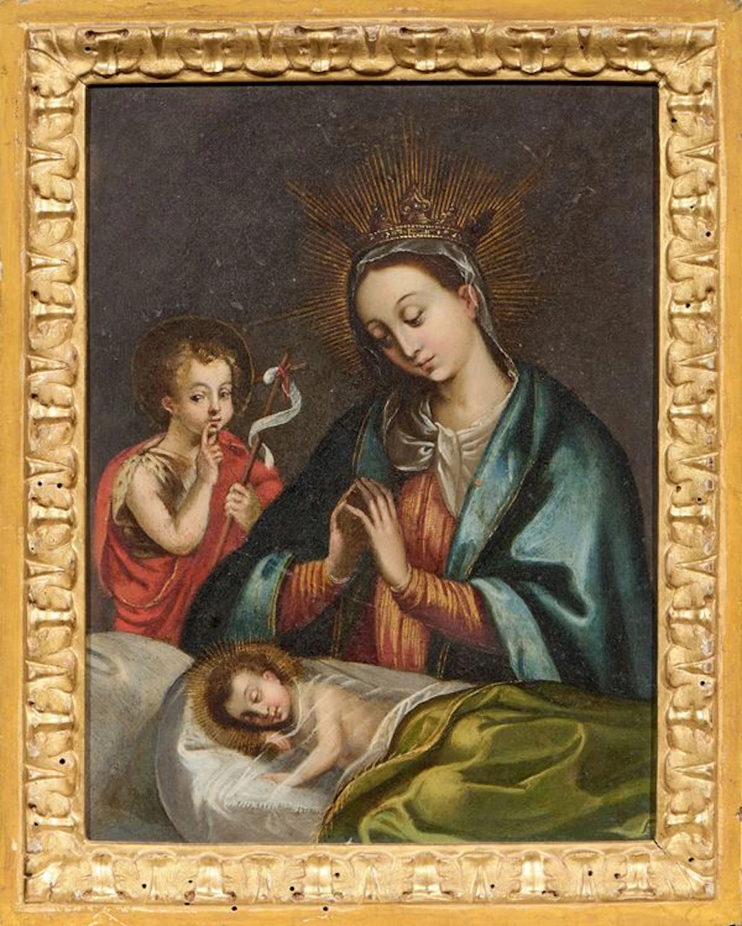 Sacra Famiglia con San Giovannino Scuola spagnola del XVII secolo