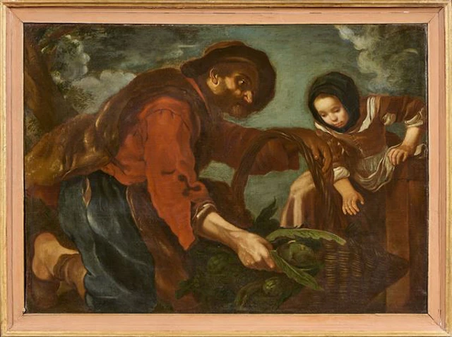Venditore di carciofi con ragazza Bernardo Keilhau, detto Monsù Bernardo