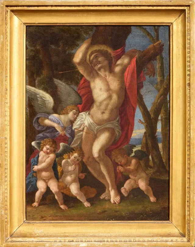 San Sebastiano curato dagli angeli Scuola emiliana del XVII secolo