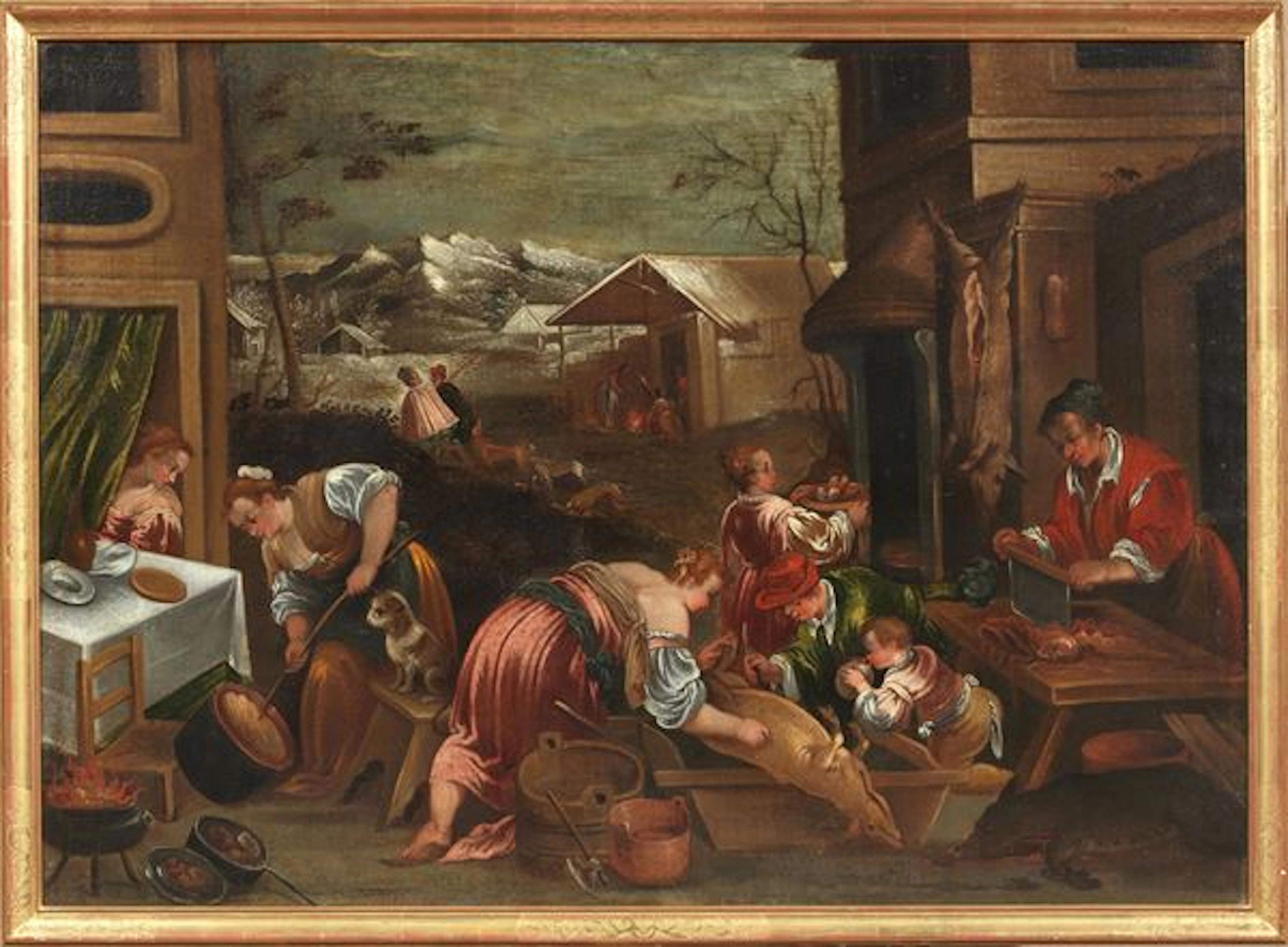 Allegoria dell'Inverno (Lavorazione del suino) Scuola dei Bassano