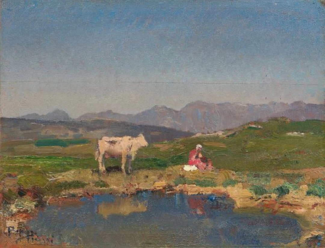 Mattino d'estate (Pascolo in montagna) Beppe Ciardi (Venezia, 1875