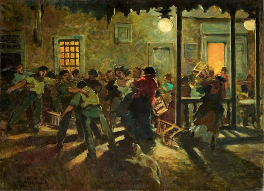 Rissa al caffè dell'Ussero Renato Natali (Livorno, 1883 - 1979)