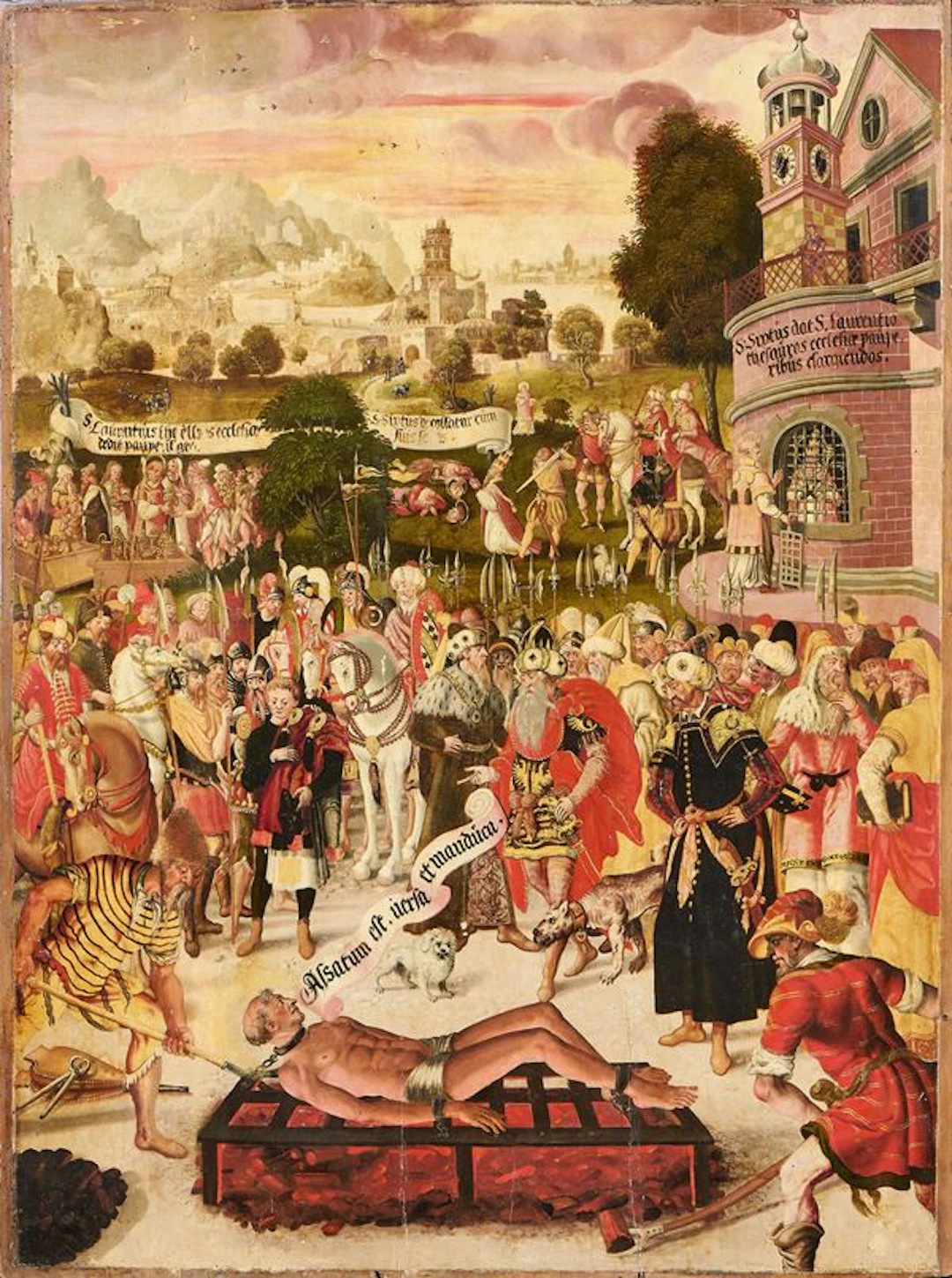 Martirio di San Lorenzo e Papa San Sisto II Scuola tedesca fine XVI secolo