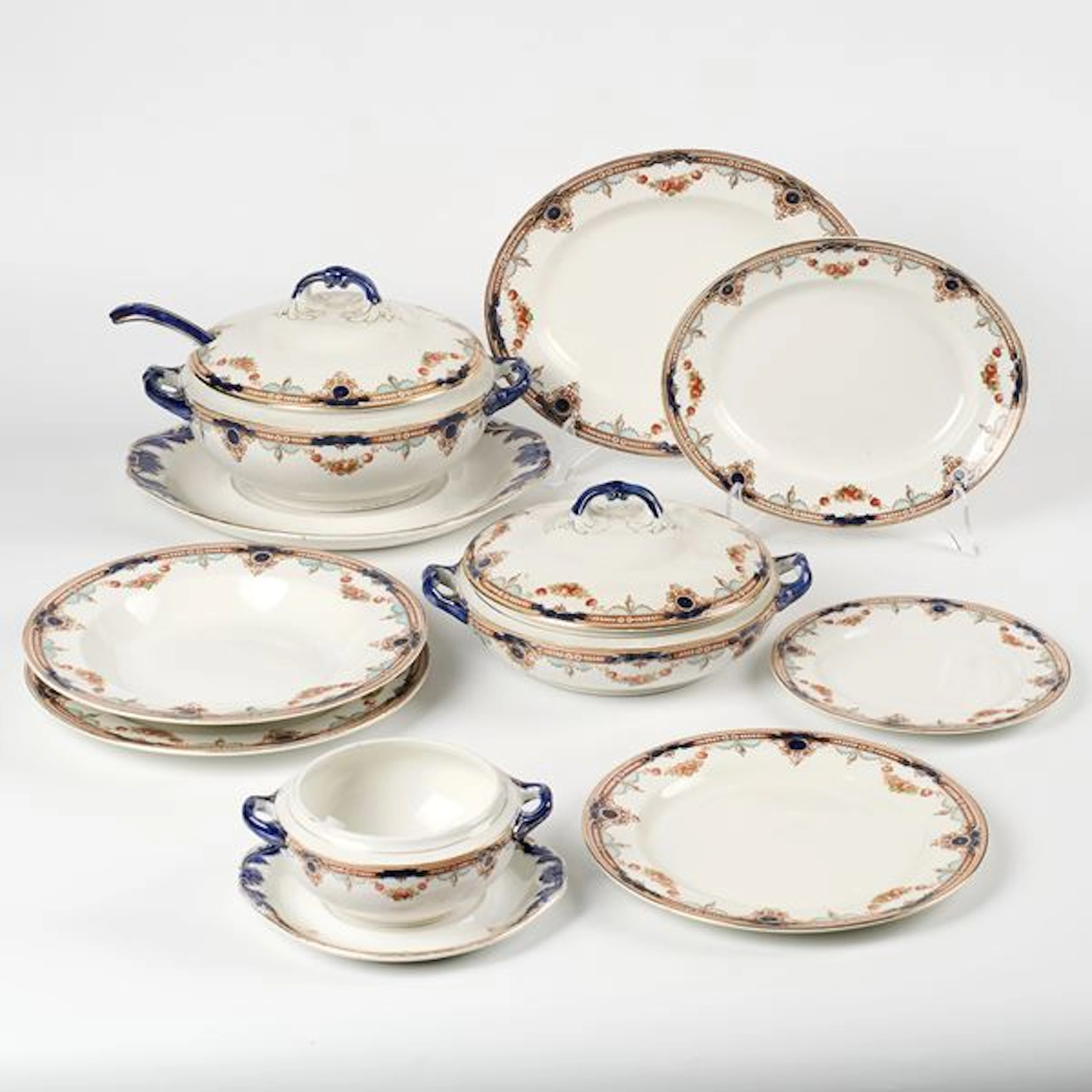 Sampson Hancock & Sons 'Belmont Blue Opaque China' servizio da tavola, 59 pezzi
