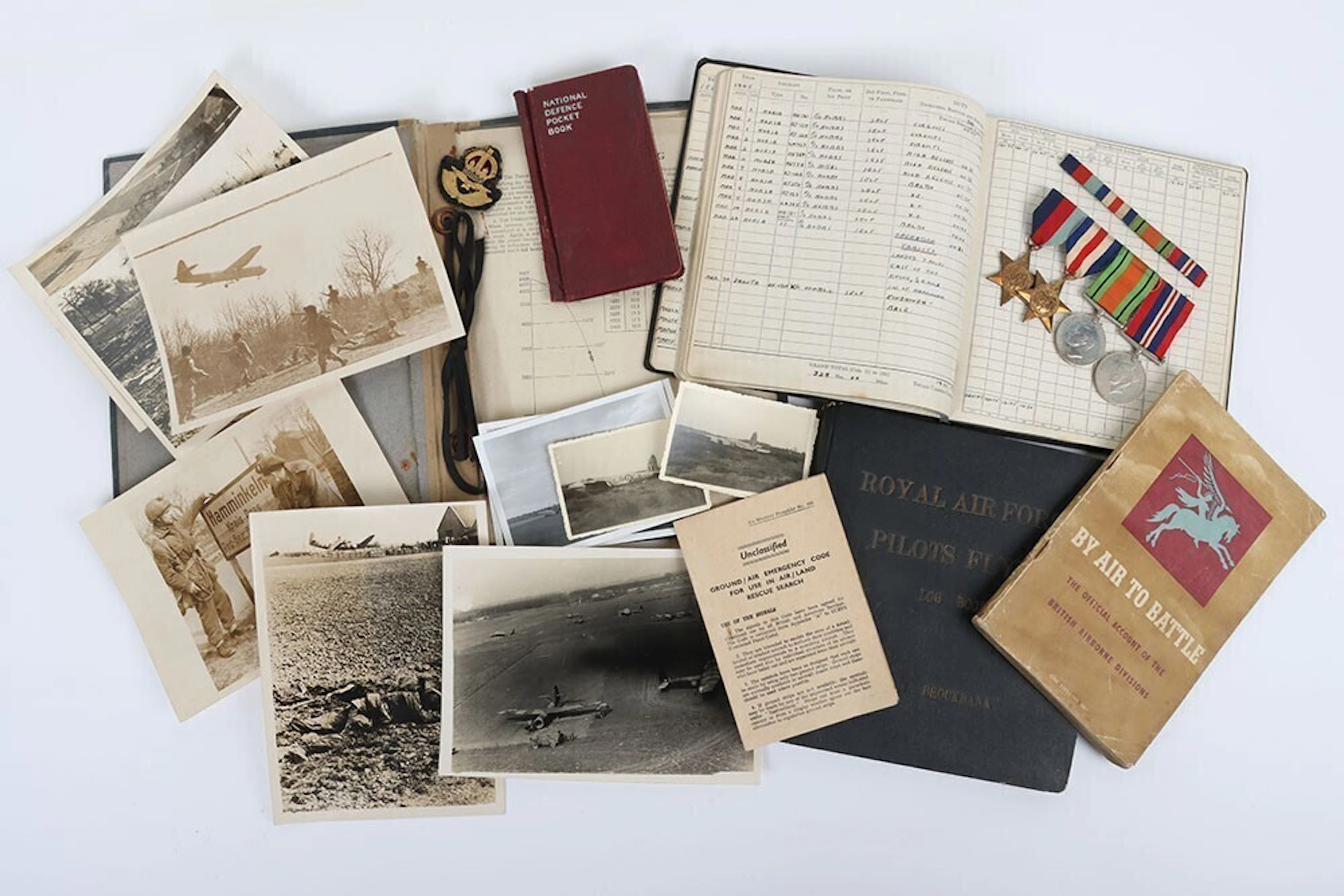 WW2 British Medal and Log Book Grouping of Pilot II Charles A V Brockbank