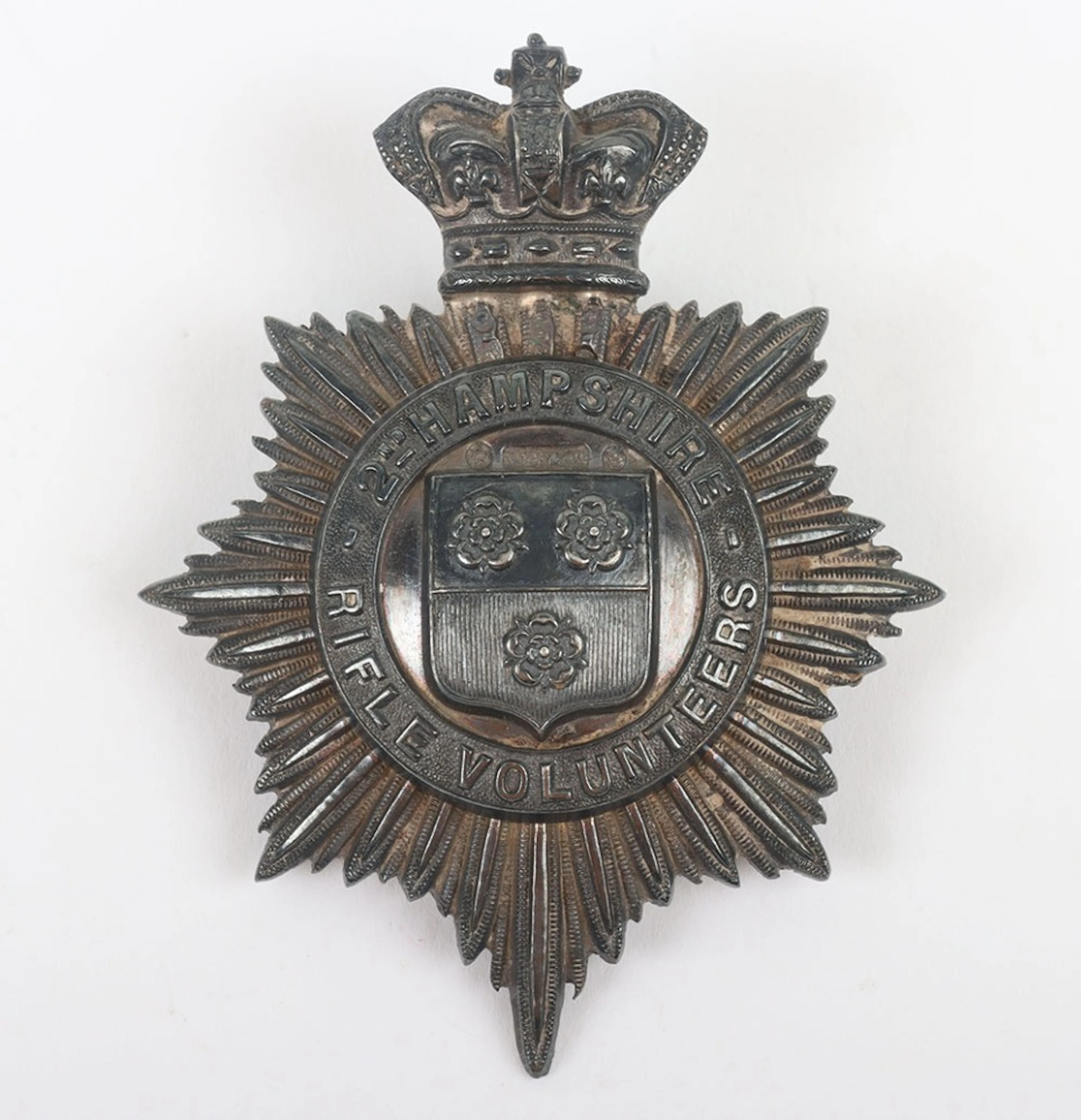 Victorian Hallmarked Silver 2nd Hampshire Rifle Volunteers Shako Plate