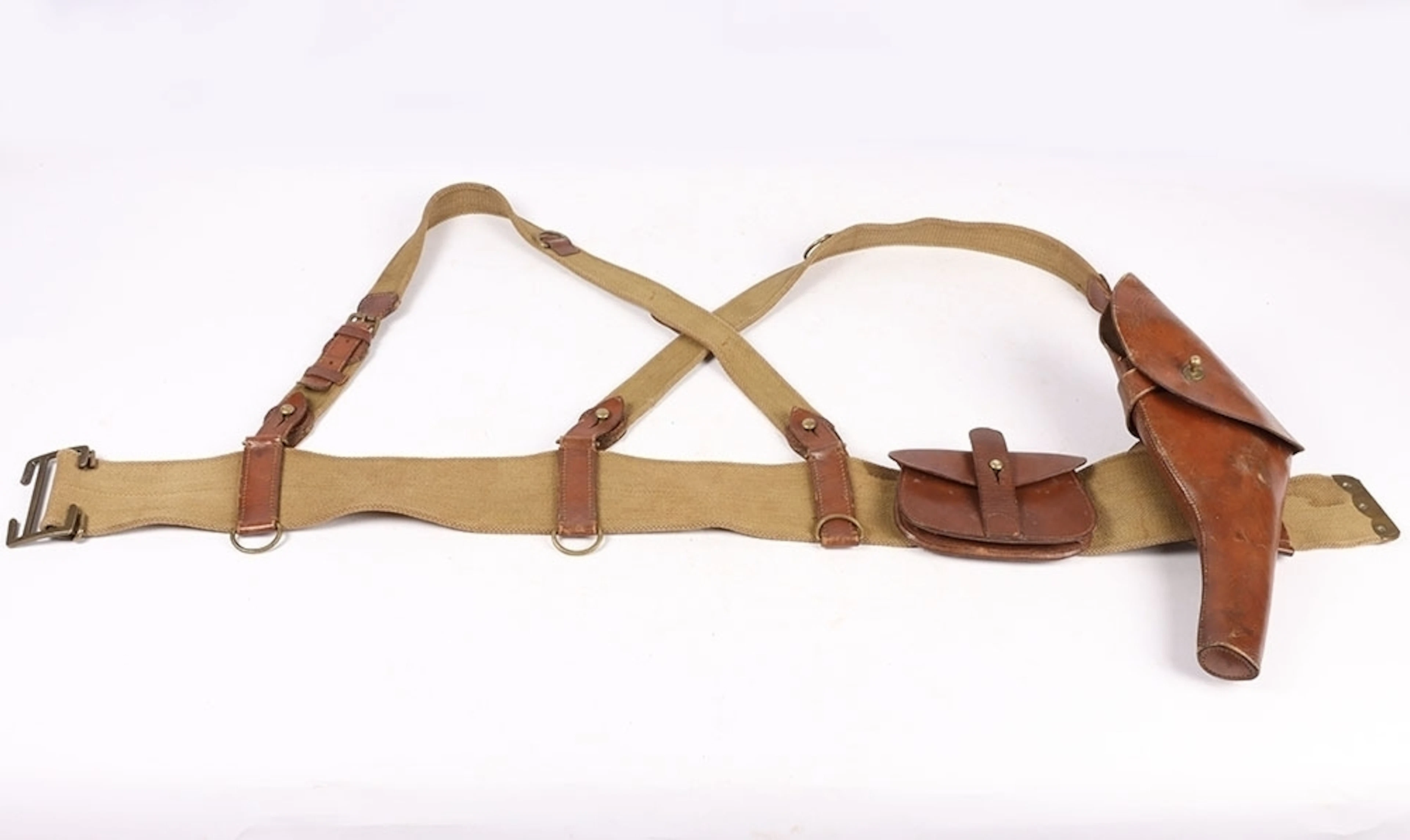A Great War Webbing Sam Browne Equipment Set