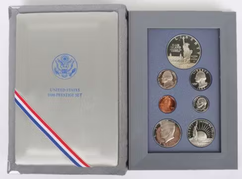 United States 1986 Prestige Set, Proof Coins including 1986 Silver