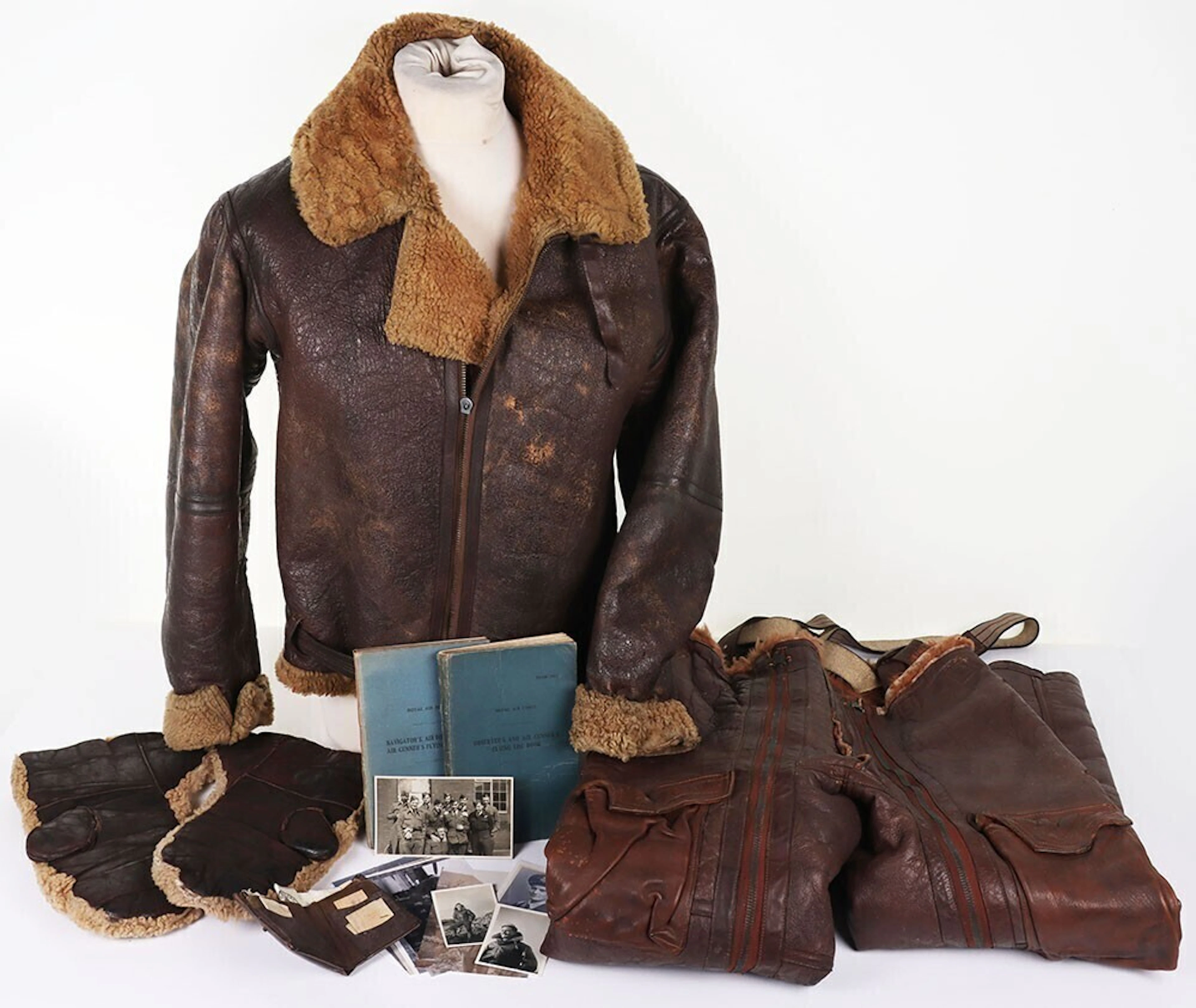 WW2 RAF Navigators Log Books, Personal Paperwork and Irvin Flying