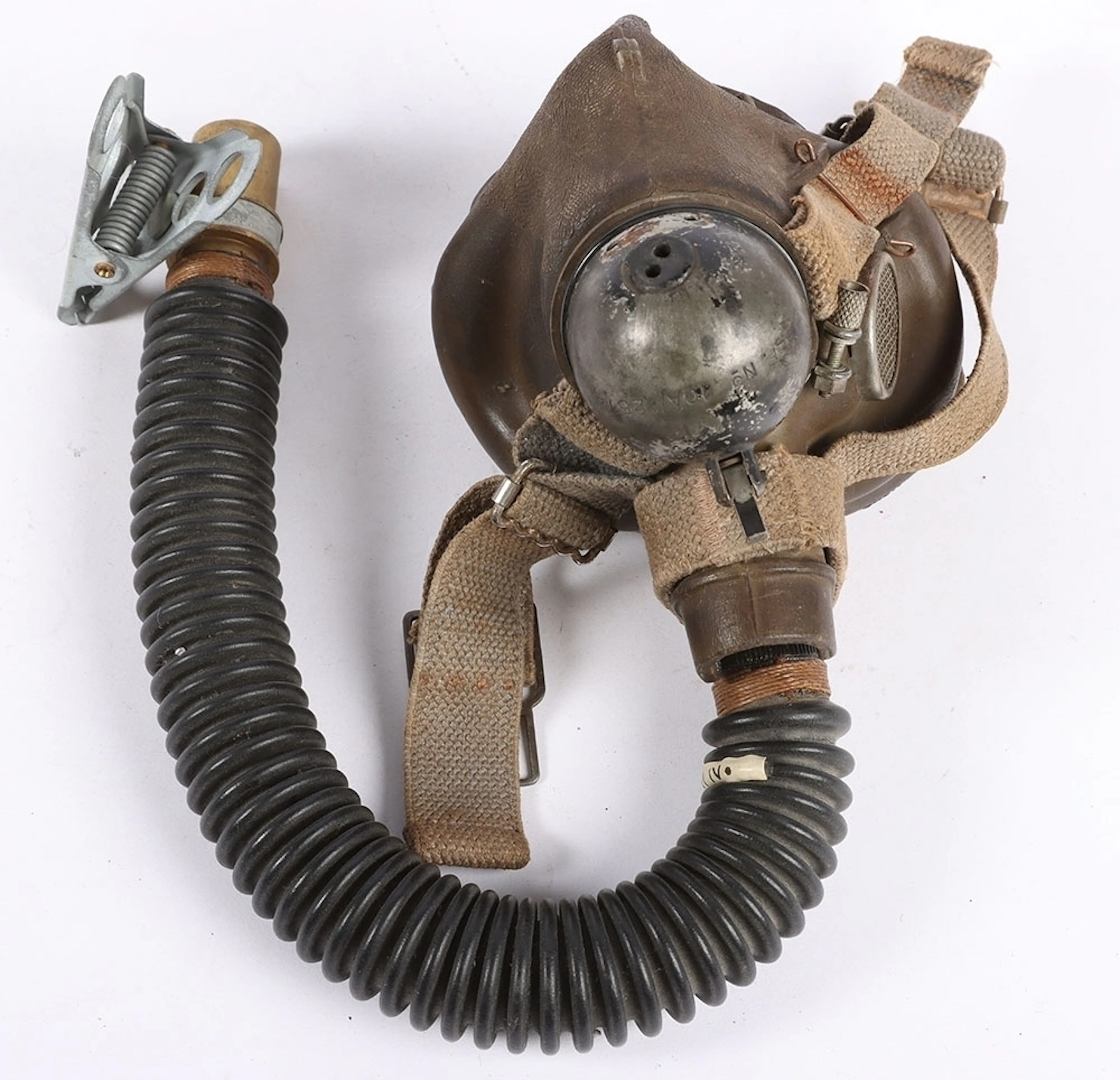 WW2 RAF G-Type Oxygen Mask with No.27 Microphone and Hose.