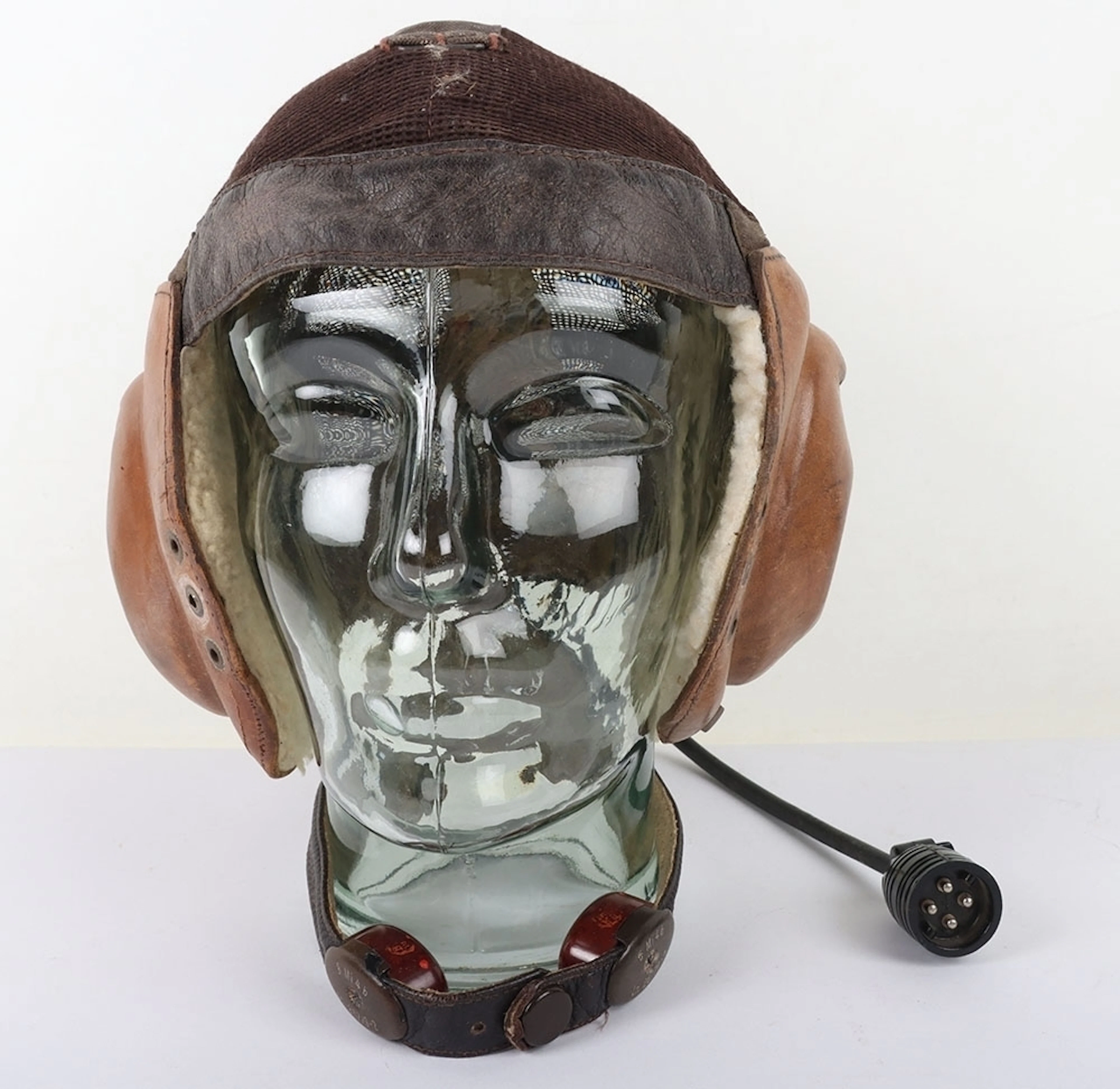WW2 German Luftwaffe Summer Pattern Netted Flying Helmet LKpN-101