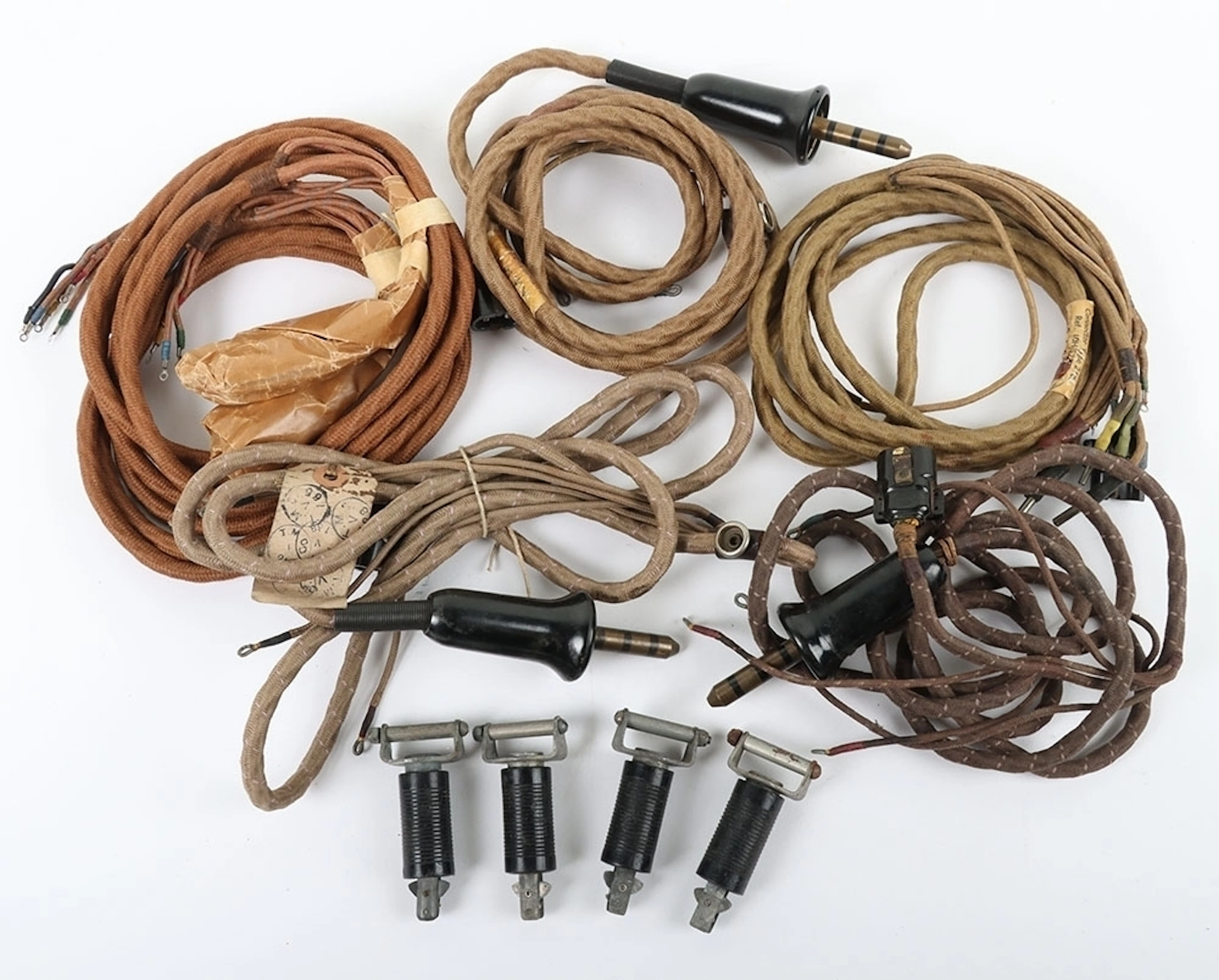 WW2 Flying Helmet Wiring Looms and Mae west/Dinghy Clips