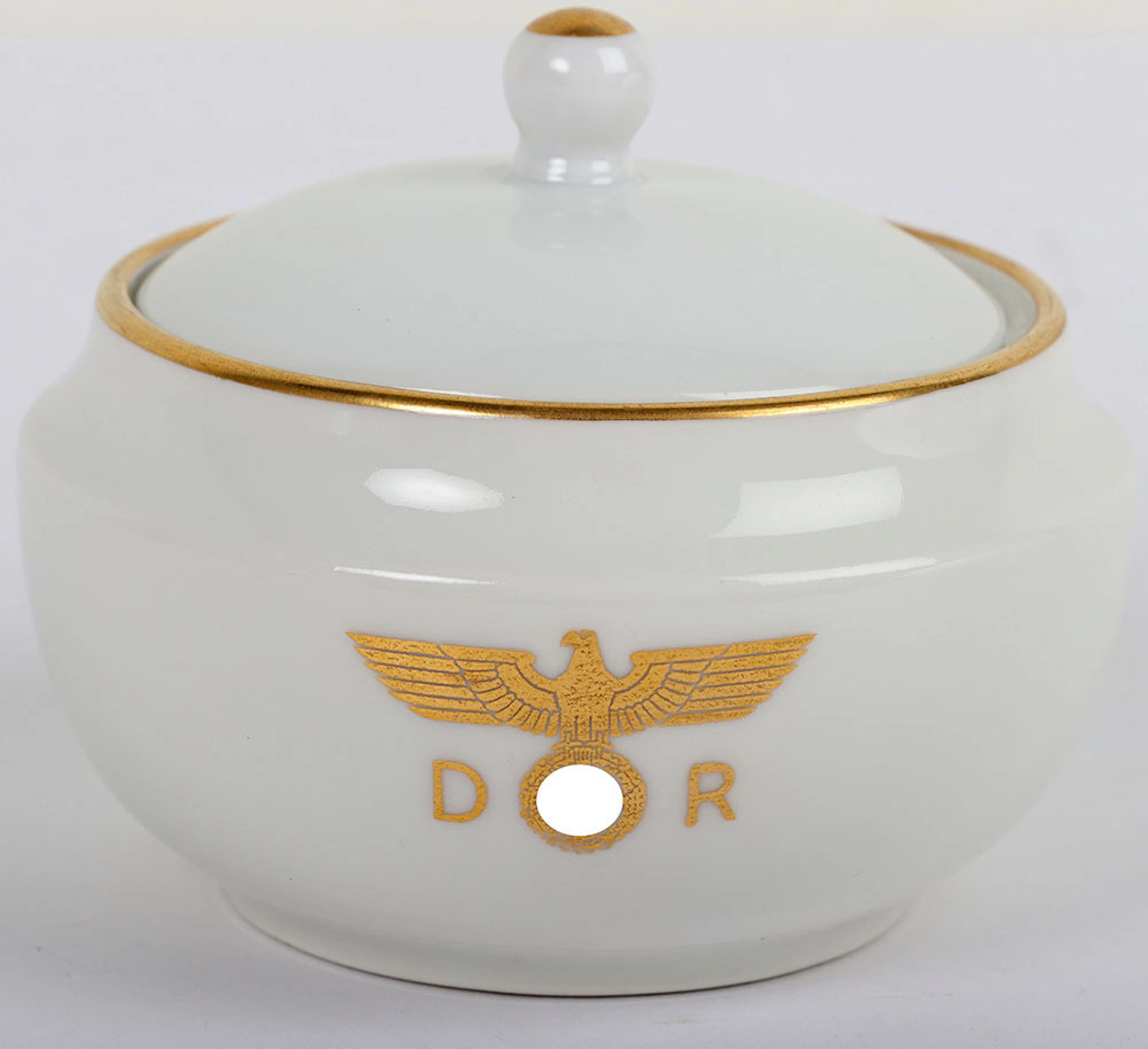 Third Reich Deutsche Reichsbahn Porcelain Sugar Bowl Believed to be