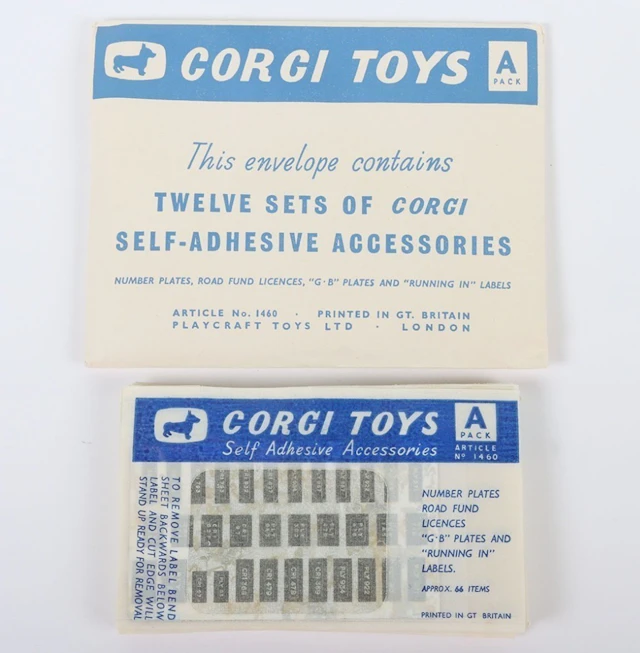 Vintage Corgi Toys Trade Pack of Twelve Sets of Corgi Self Adhesive