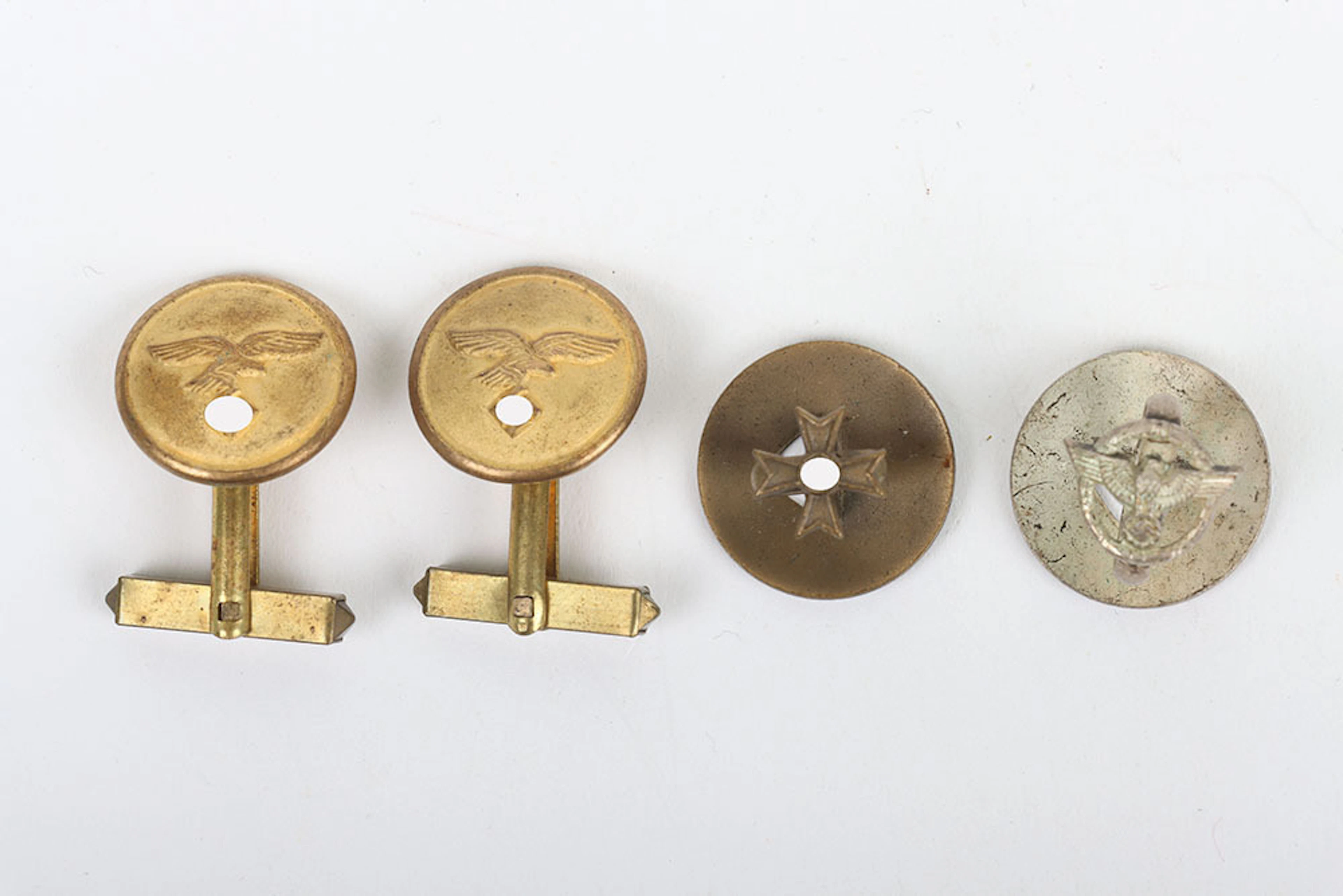 2 Miniature Third Reich Medals and a set of Luftwaffe Cufflinks