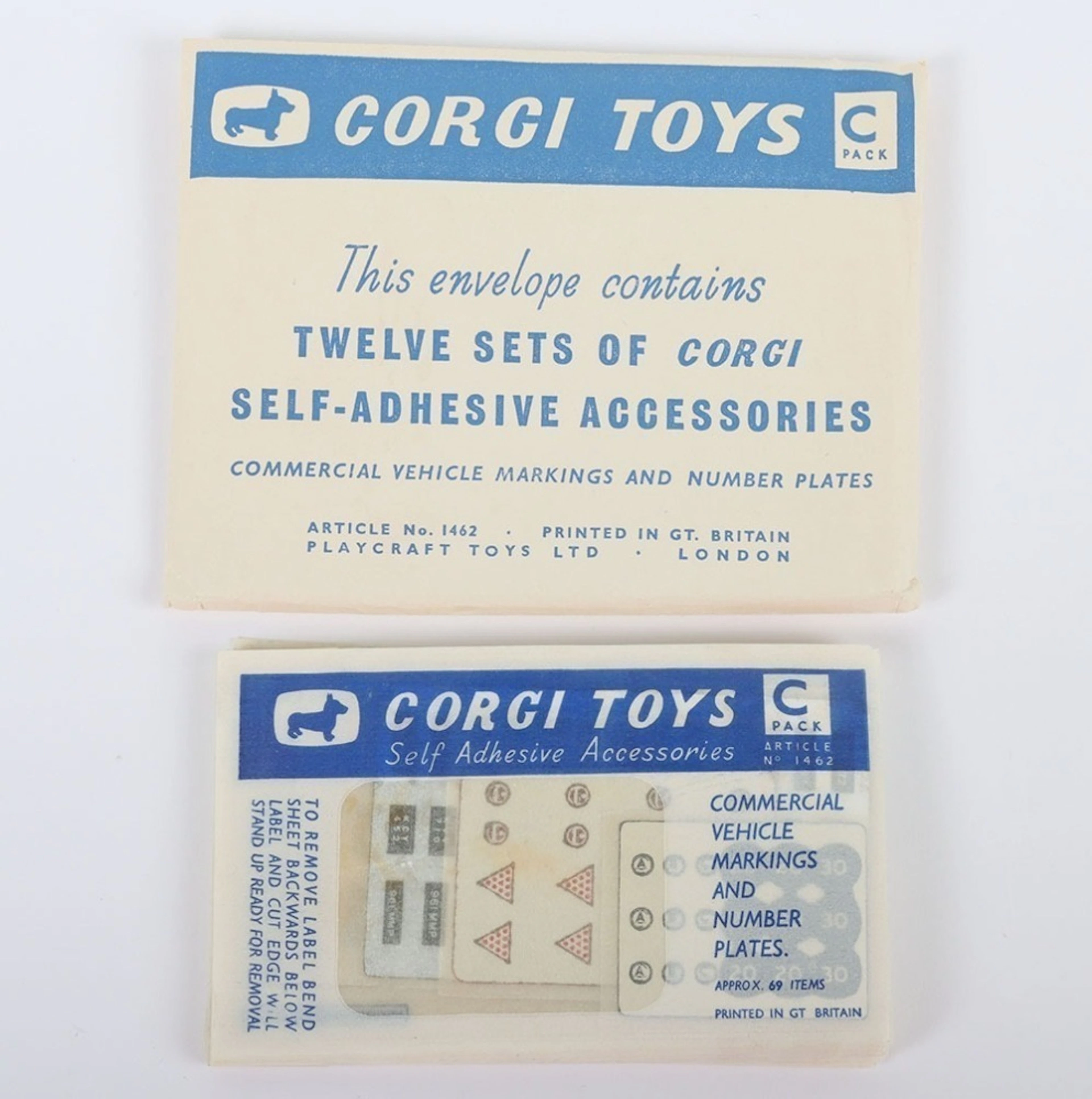 Vintage Corgi Toys Trade Pack of Twelve Sets of Corgi Self Adhesive