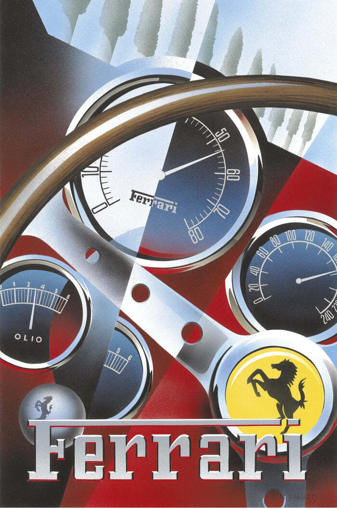 1962 Ferrari 250 GTO Dashboard Poster
