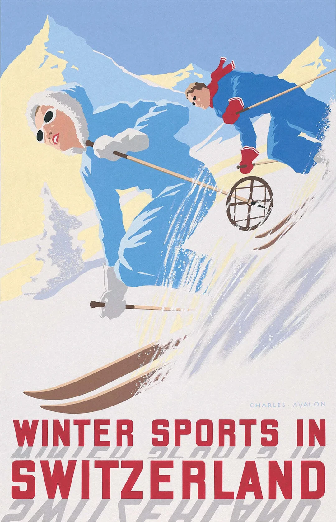 Switzerland: 'Winter Sports in Switzerland' Poster