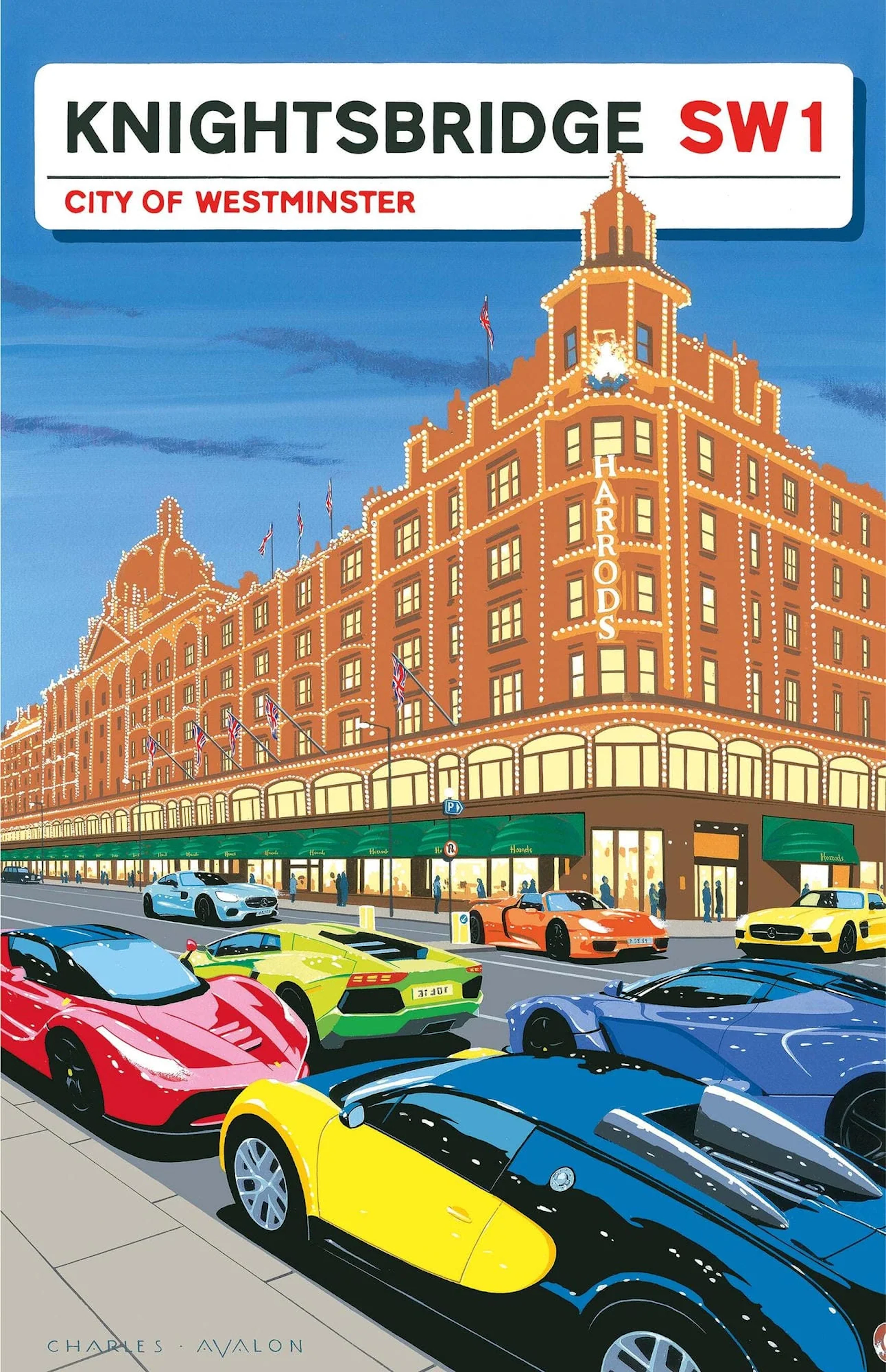 Supercars in Knightsbridge Poster