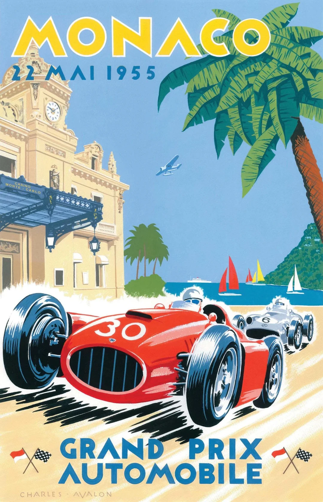 1955 Monaco Grand Prix Poster