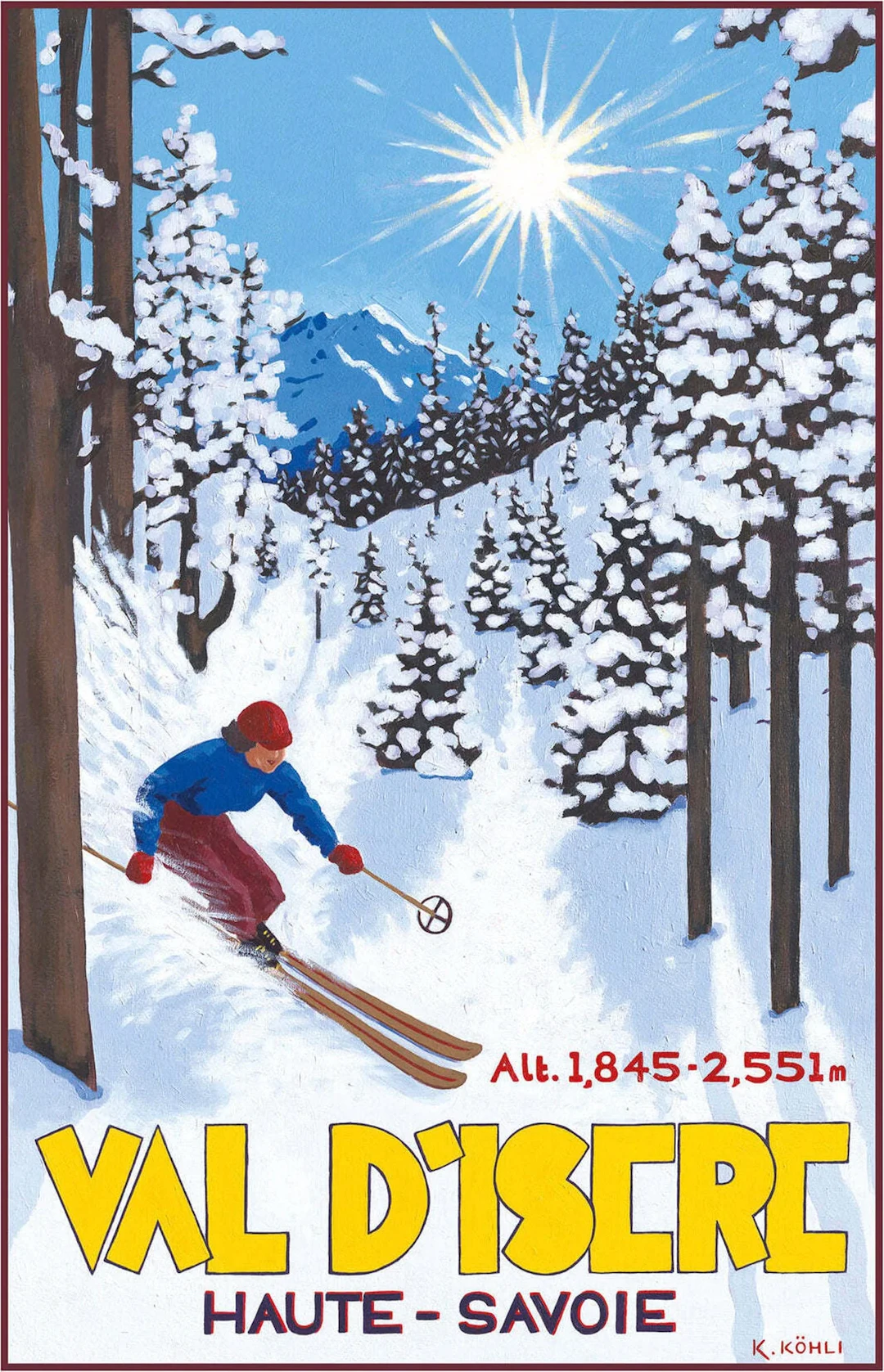 Val d'Isère: 'Off-piste Skier' Poster