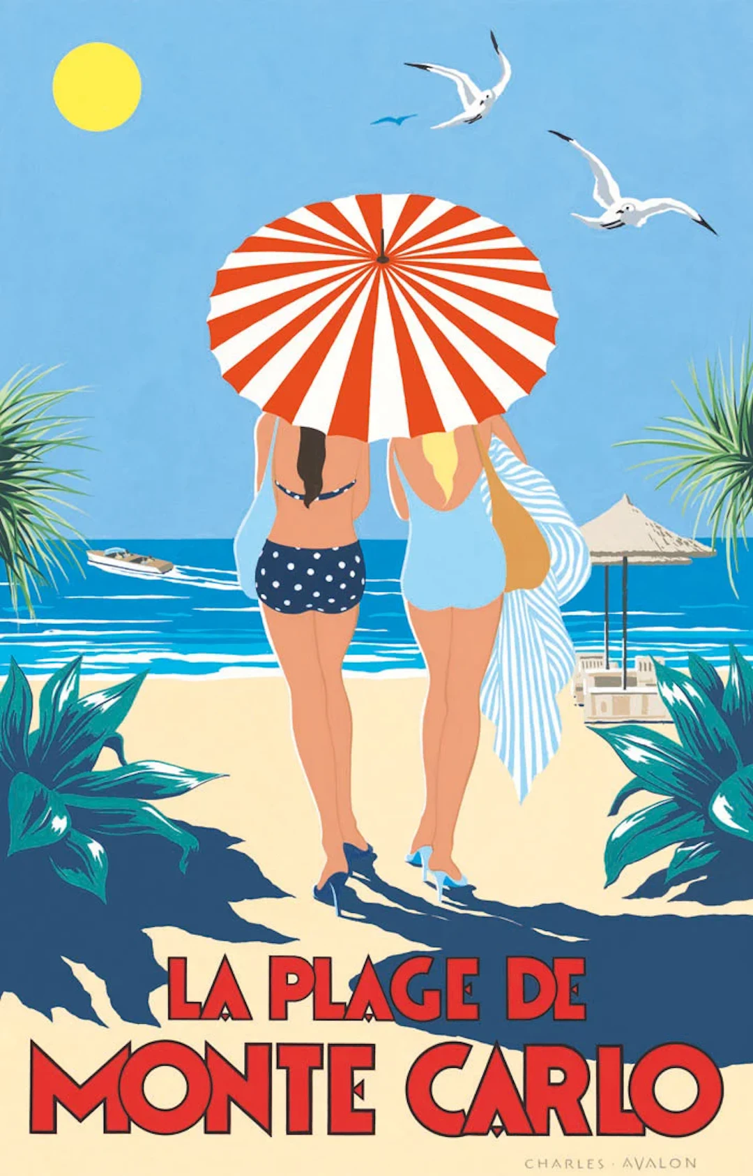 La Plage de Monte Carlo Poster