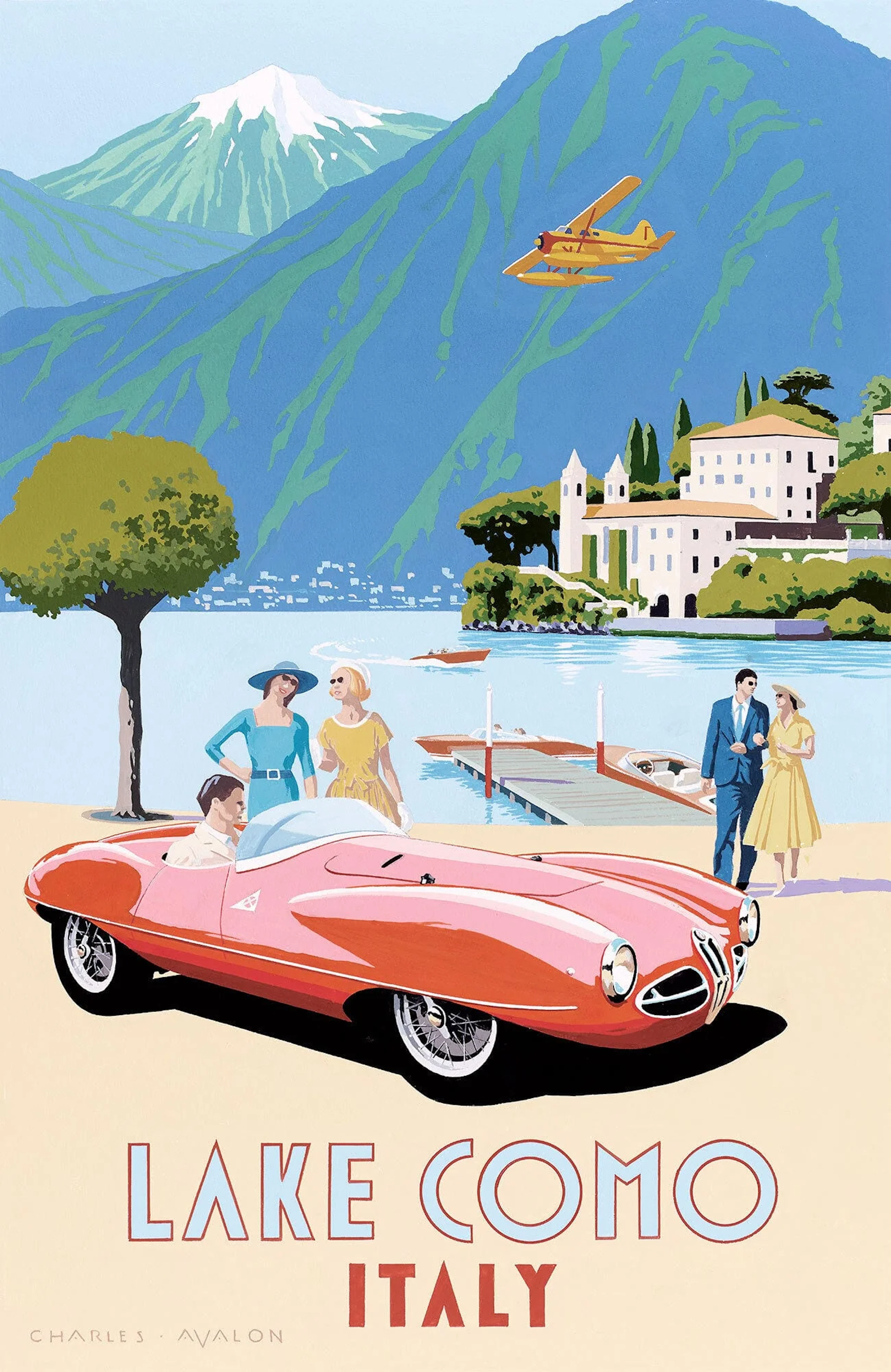 1952 Alfa Romeo Disco Volante Spyder - Lake Como Poster