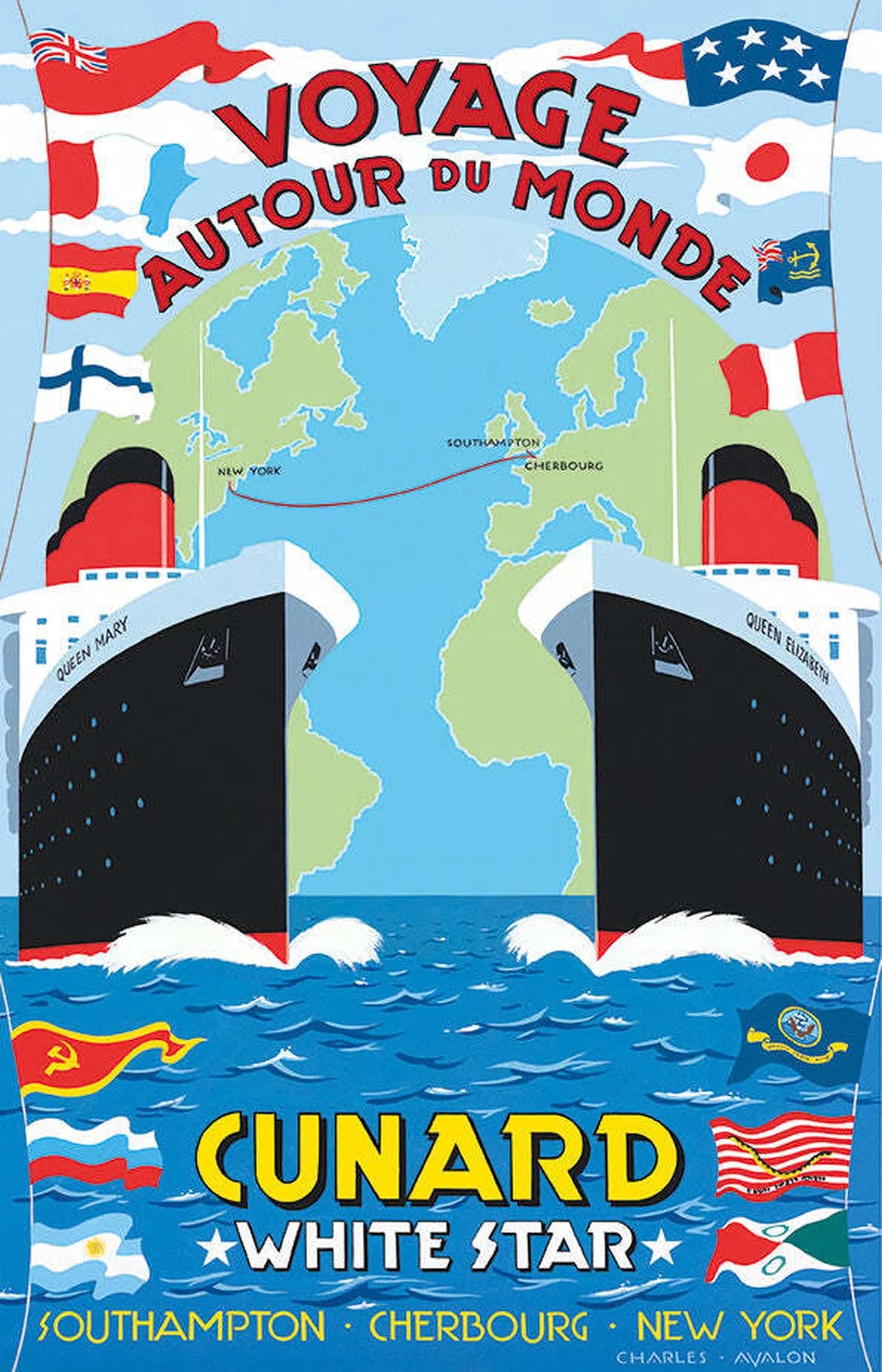 Voyage Autour Du Monde - Cunard Poster