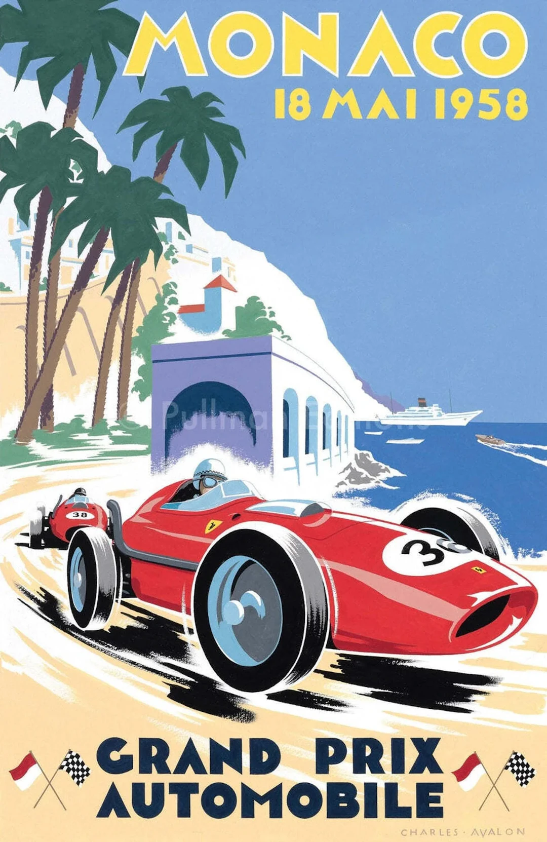1958 Monaco Grand Prix Poster