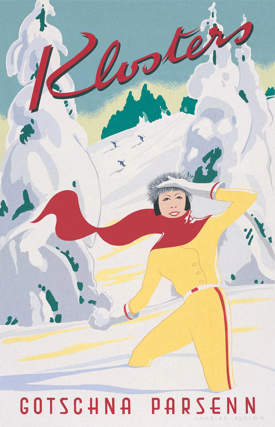 Klosters: 'Snowballing Girl' Poster