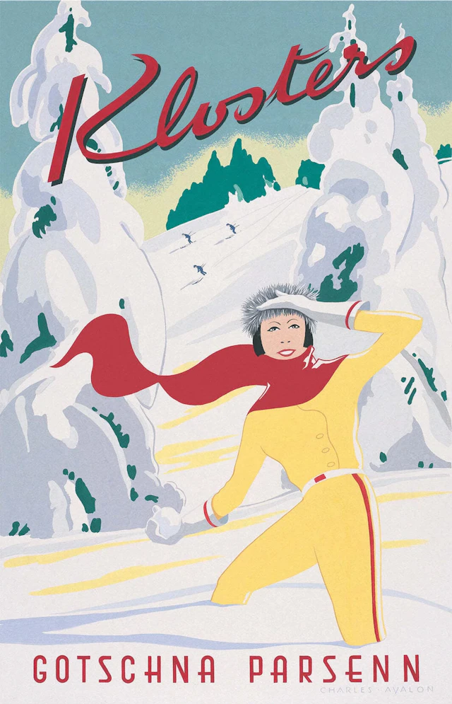Klosters: 'Snowballing Girl' Poster