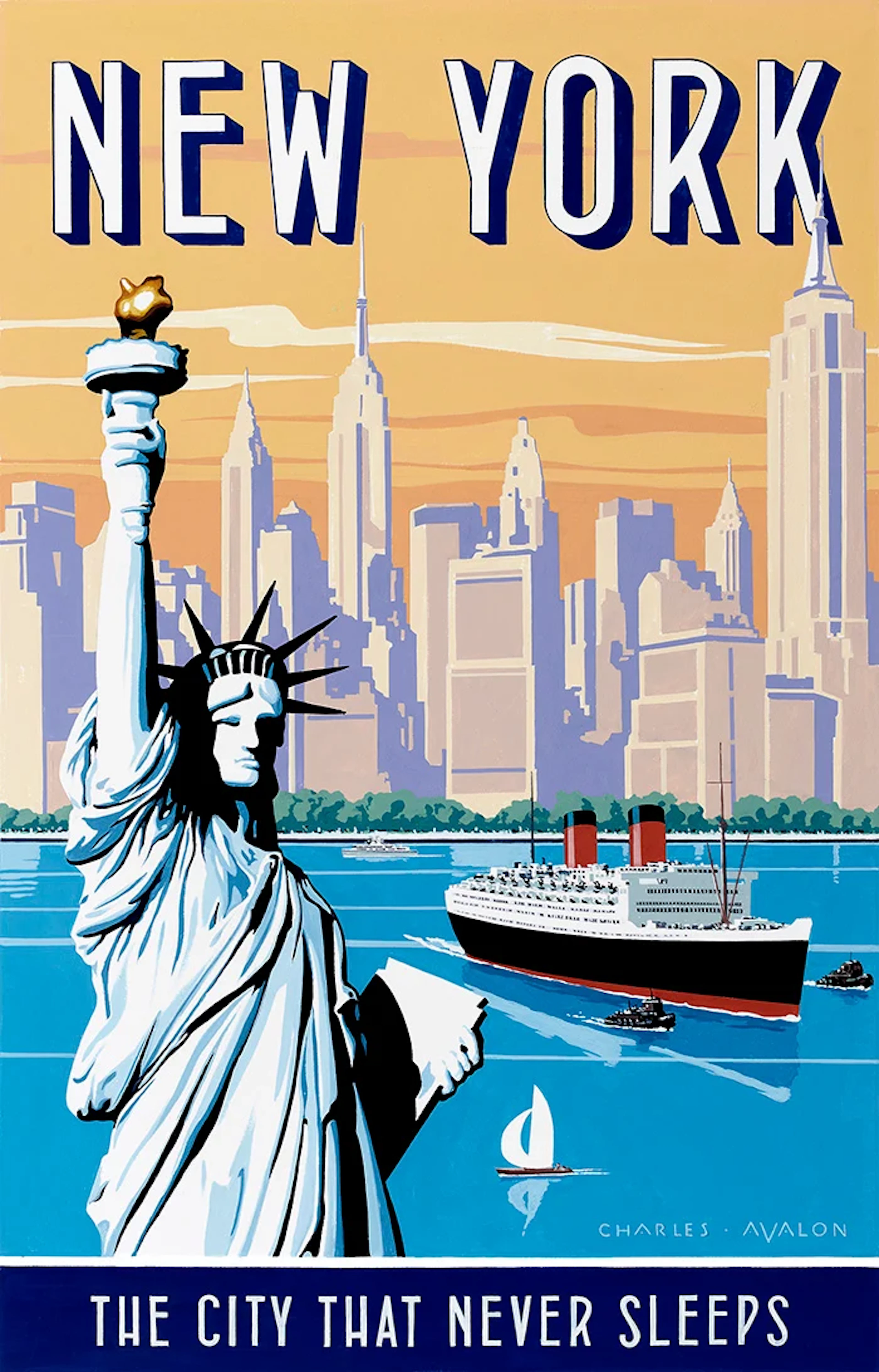 New York - HMS Queen Mary Poster