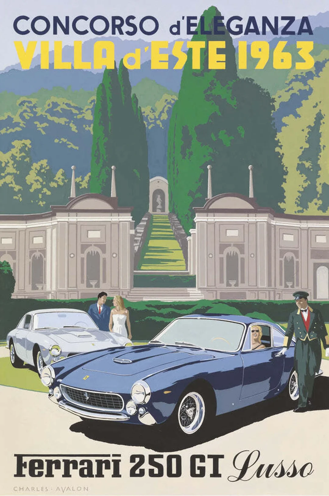 1963 Ferrari 250 GT Lusso - Villa d'Este Poster