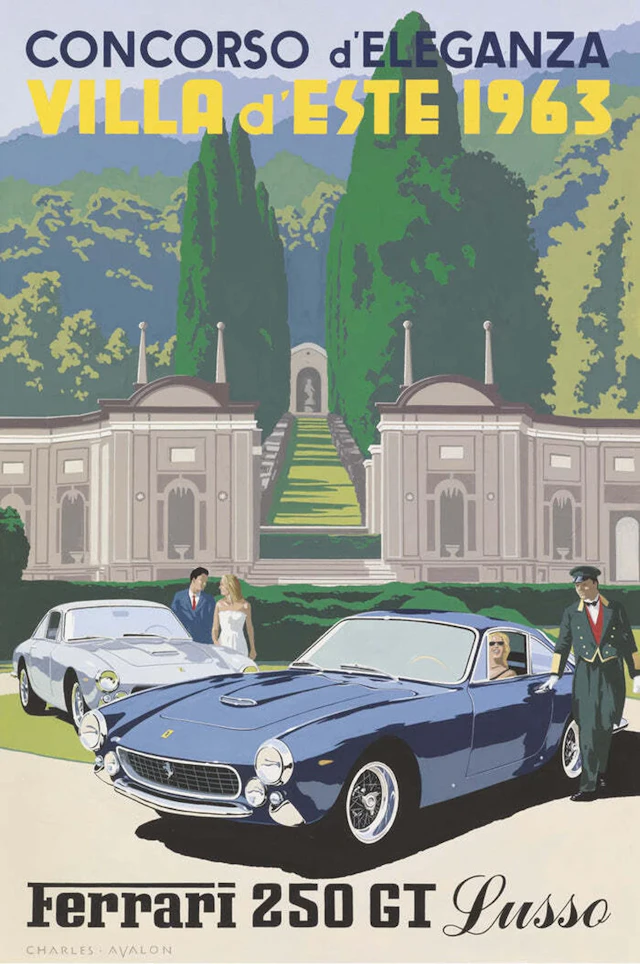 1963 Ferrari 250 GT Lusso - Villa d'Este Poster