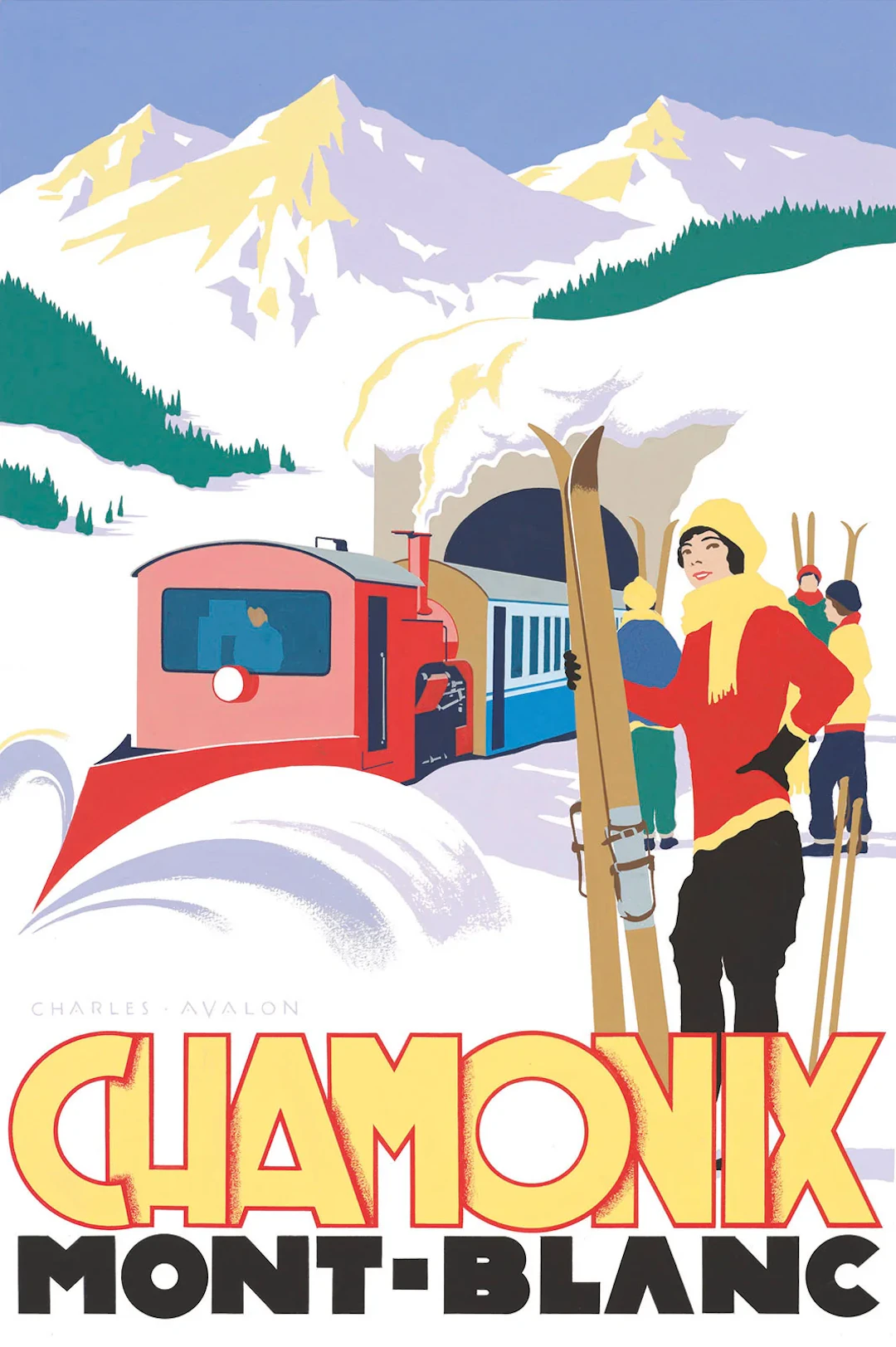 Chamonix: 'Ski Train' Poster