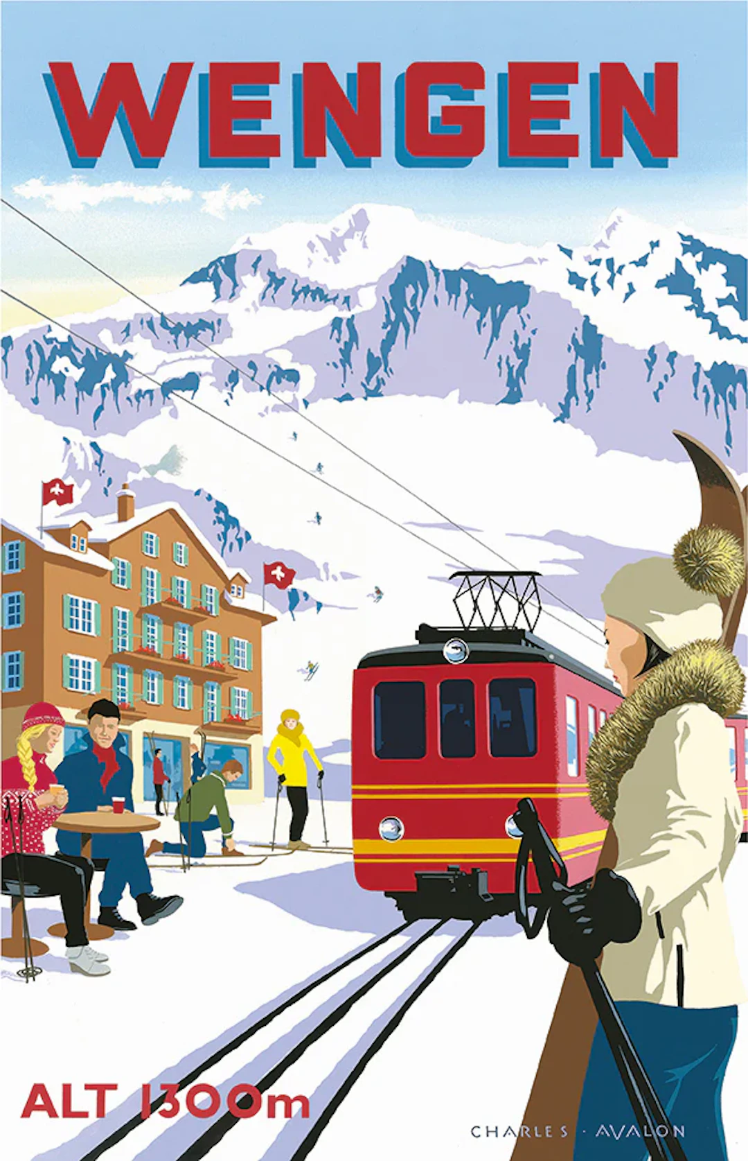 Wengen: 'Ski Train' Poster