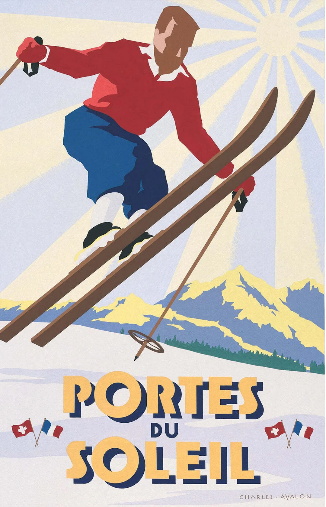 Portes du Soleil: 'Skier in Flight' Poster