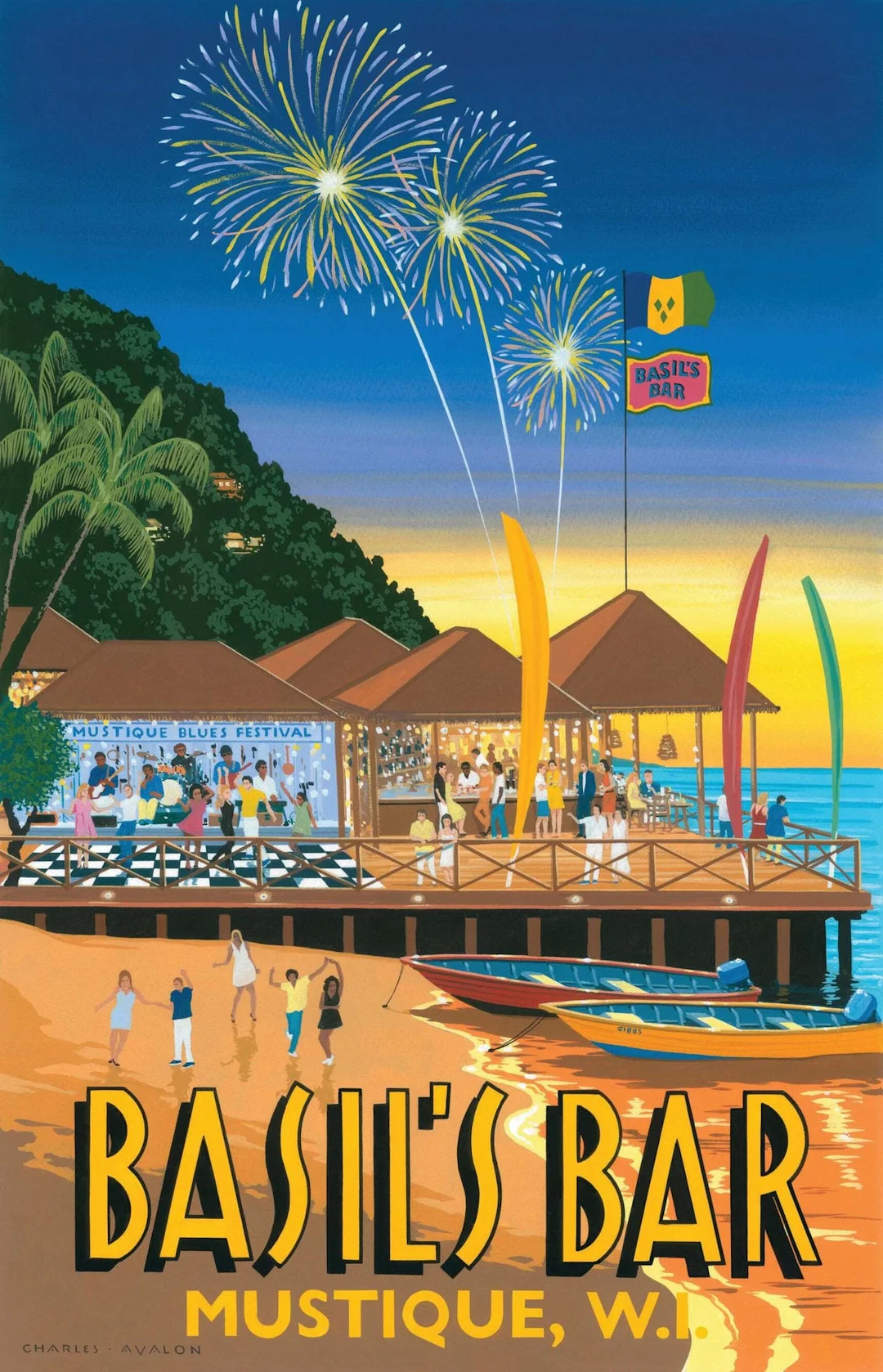Basil's Bar, Mustique Poster