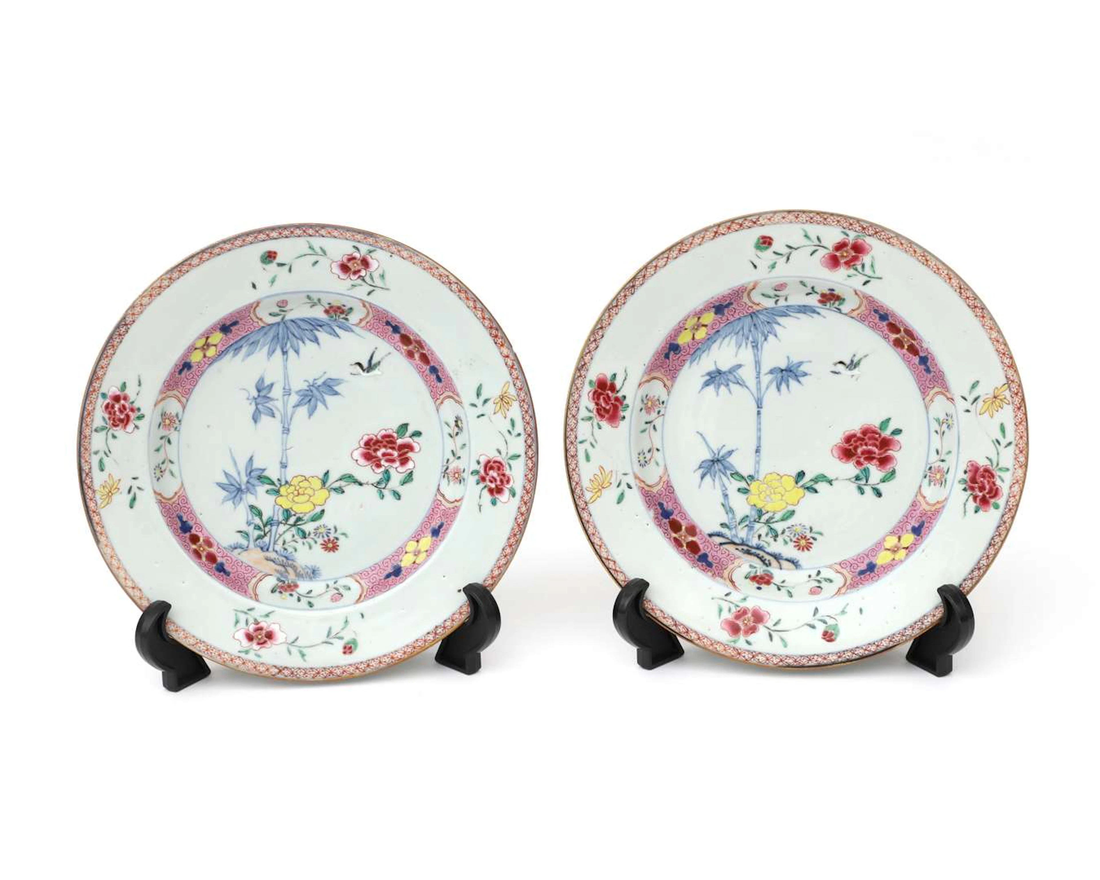 Two porcelain plates, China, Yongzheng/Qianlong, 18th century