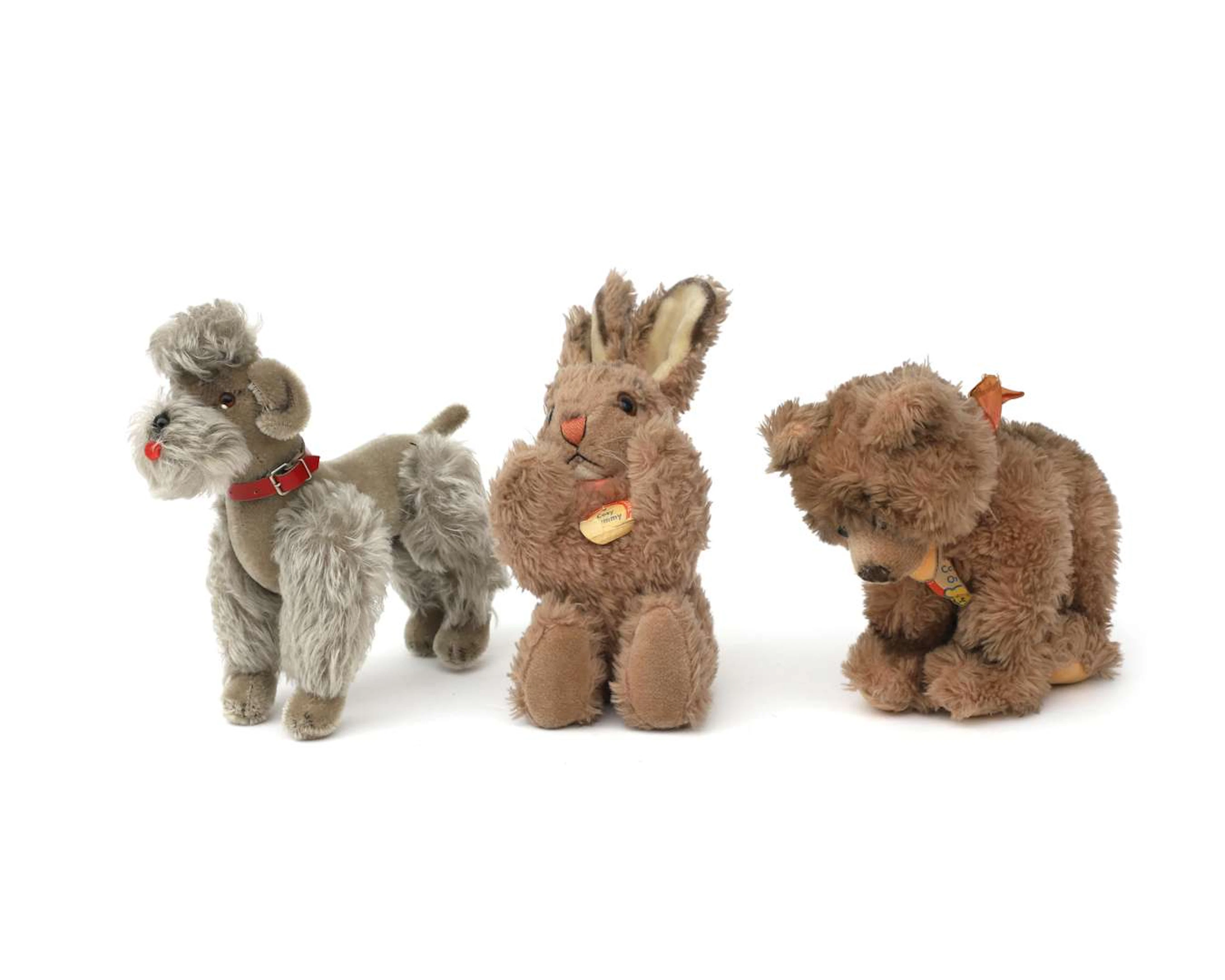 Three soft toys, Steiff, Germany, 20th century