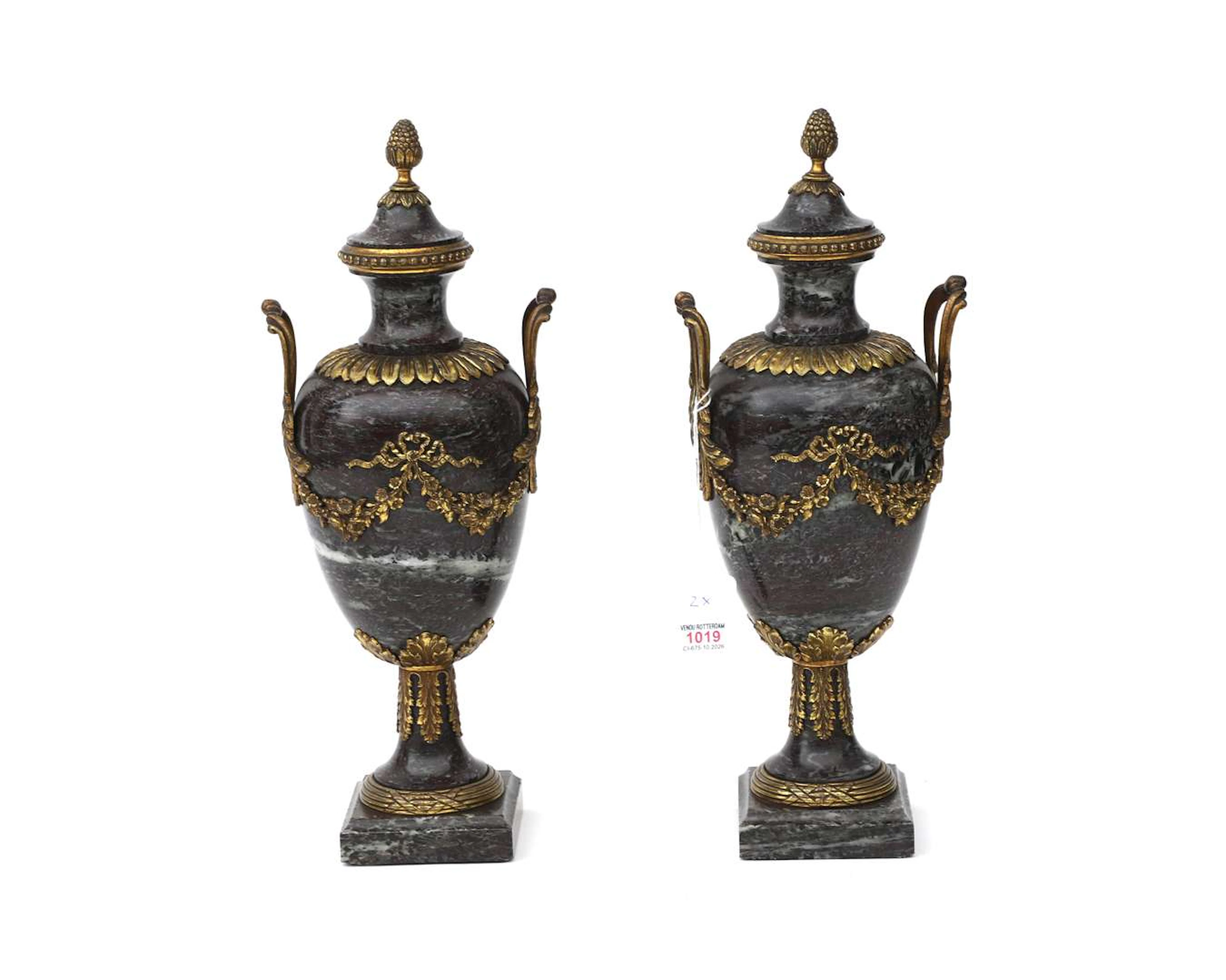 Two stone cassolettes, 20th century