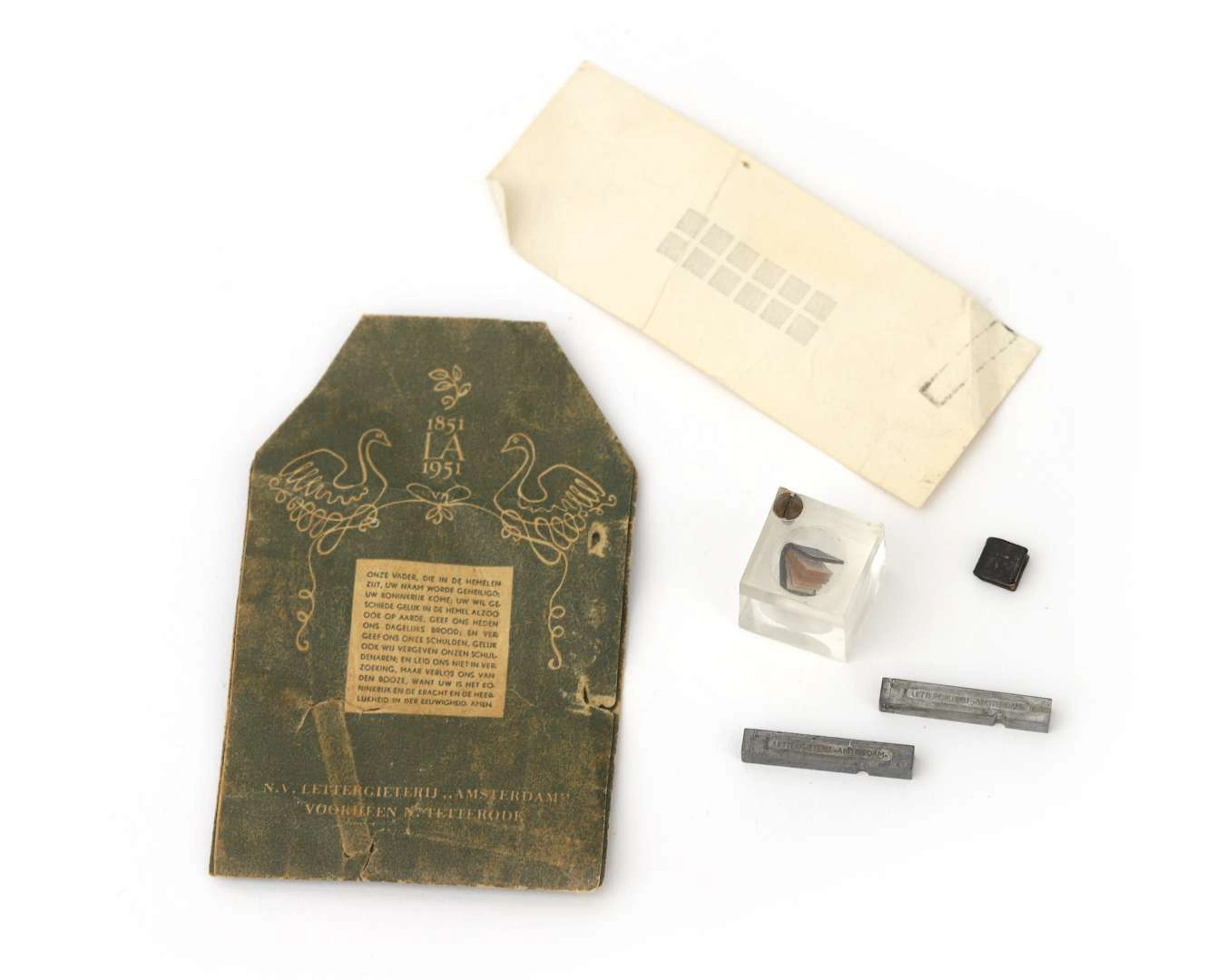 The world’s smallest booklet, in duplicate, with cast lettering. Holland